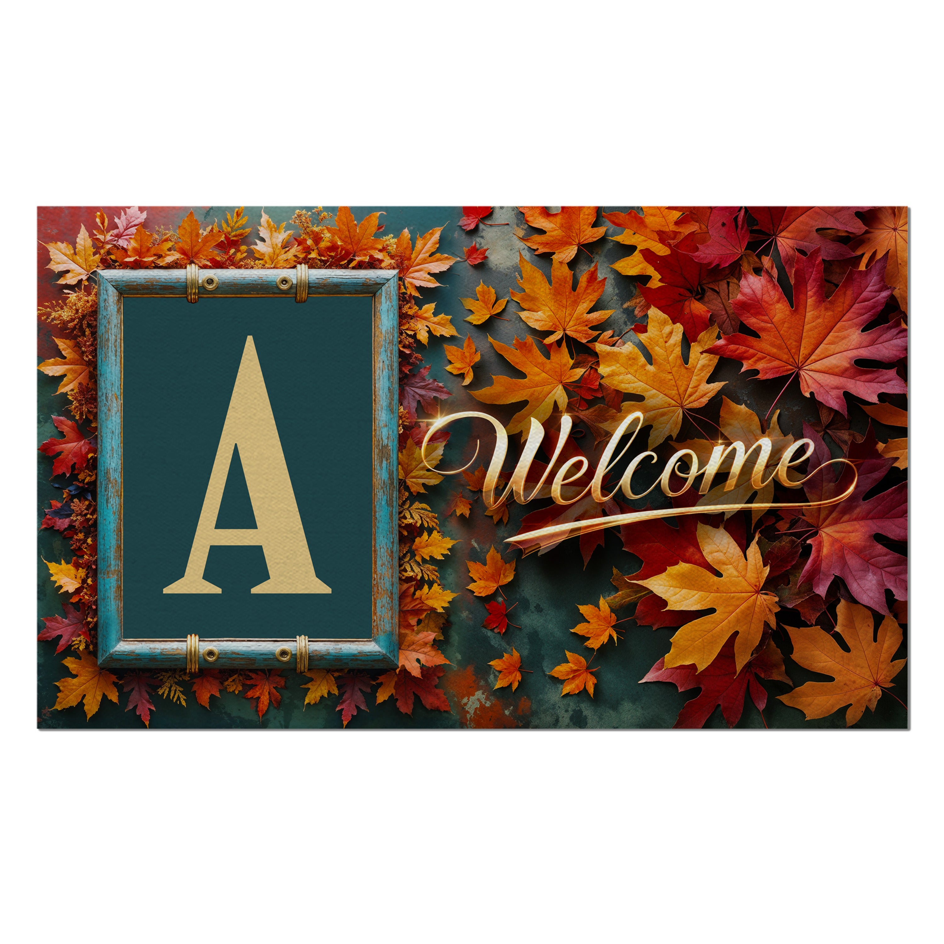 Fall, Welcome Fall, Monogram, Welcome Mat