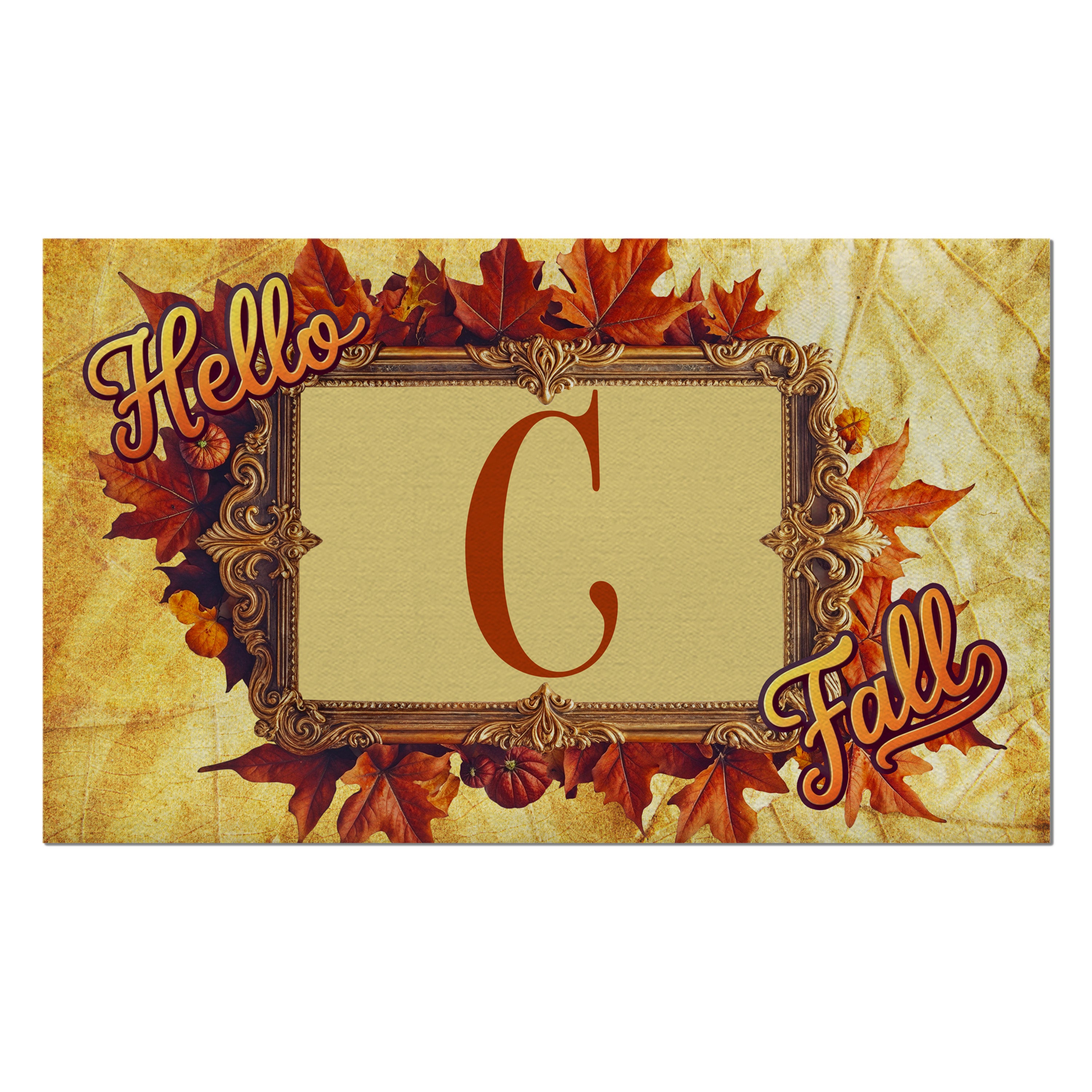 Fall, Hello Fall, Monogram, Welcome Mat