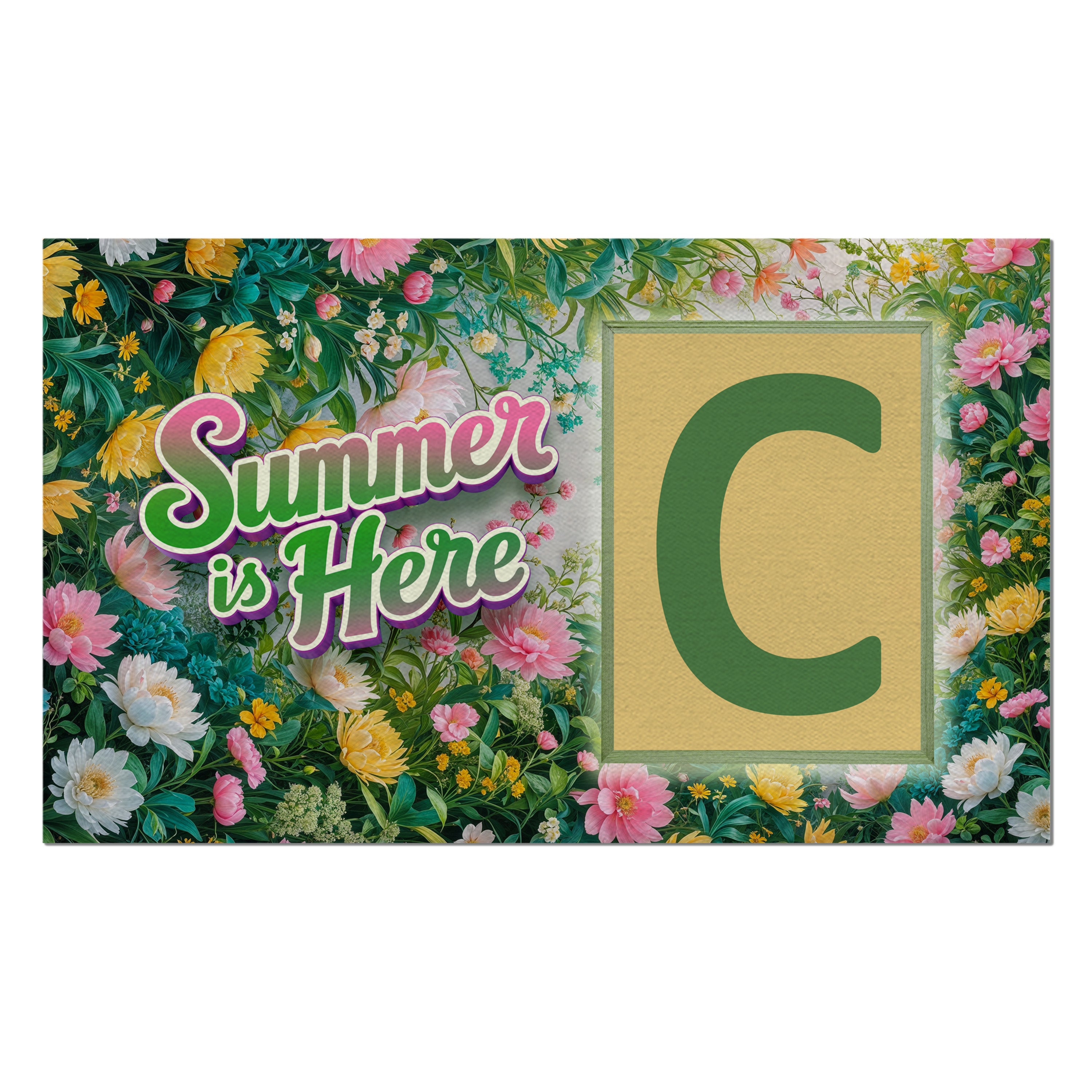 Summer, Summer is Here,  Monogram, Welcome Mat