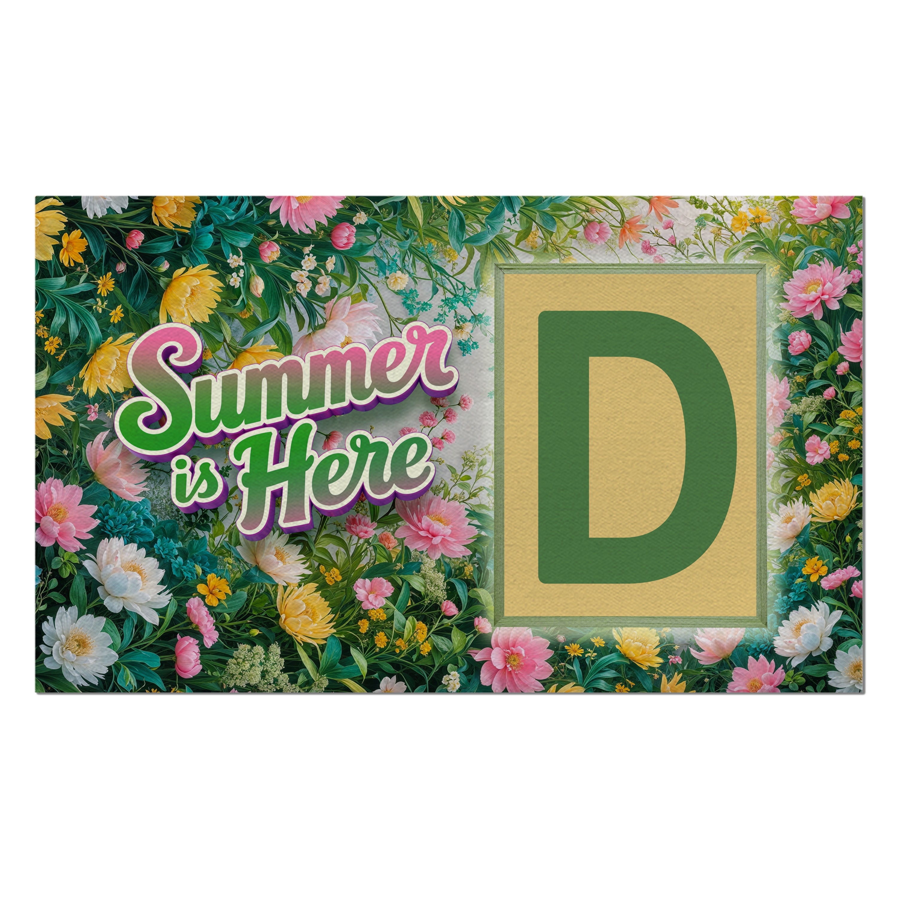 Summer, Summer is Here,  Monogram, Welcome Mat