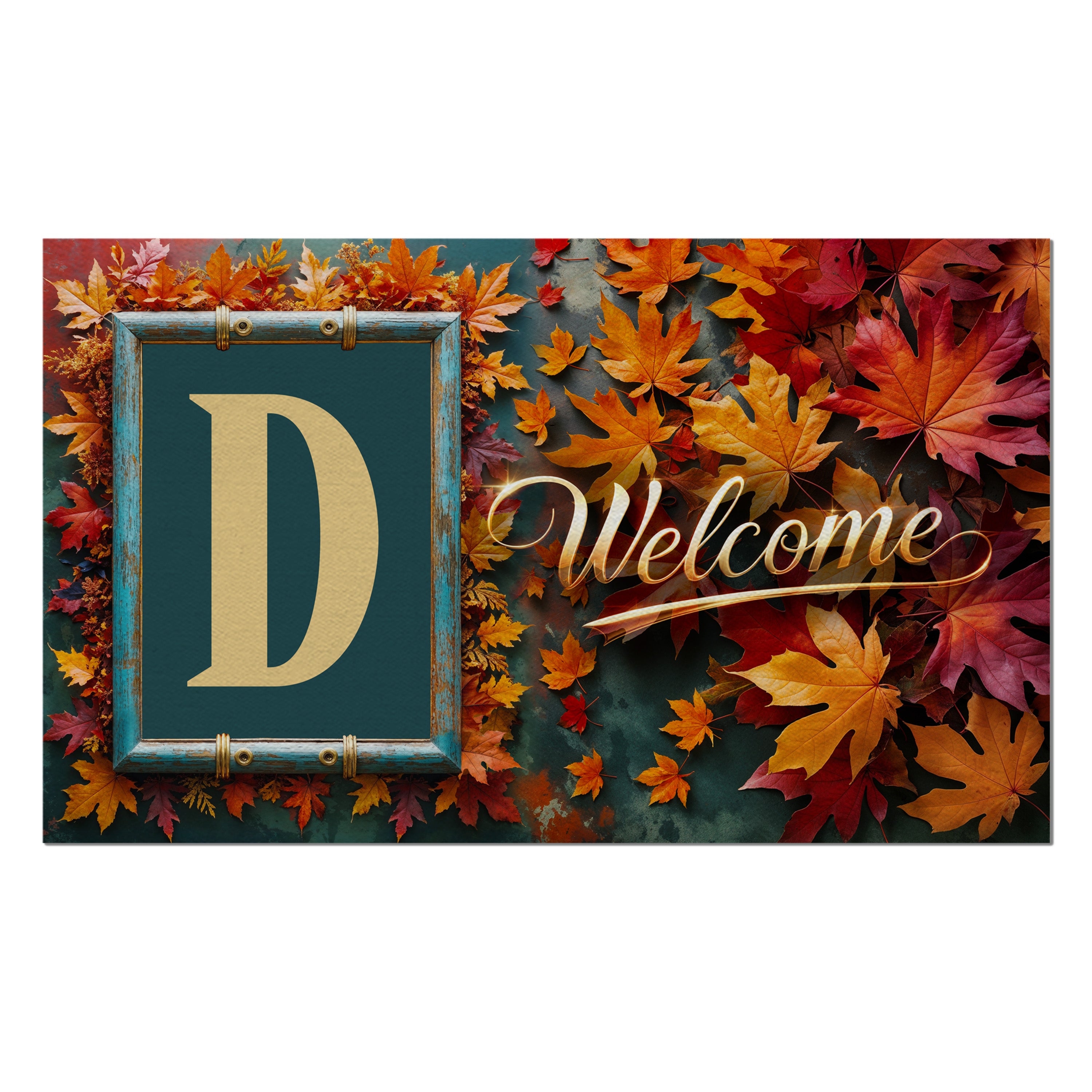Fall, Welcome Fall, Monogram, Welcome Mat