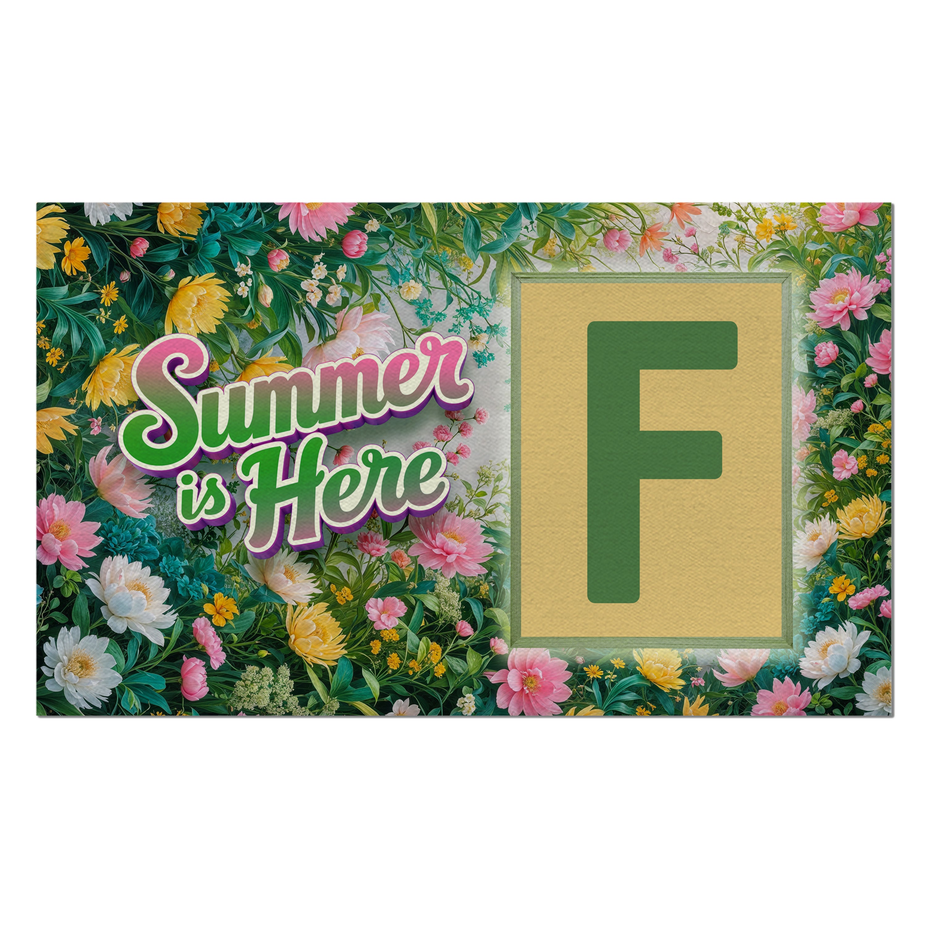Summer, Summer is Here,  Monogram, Welcome Mat