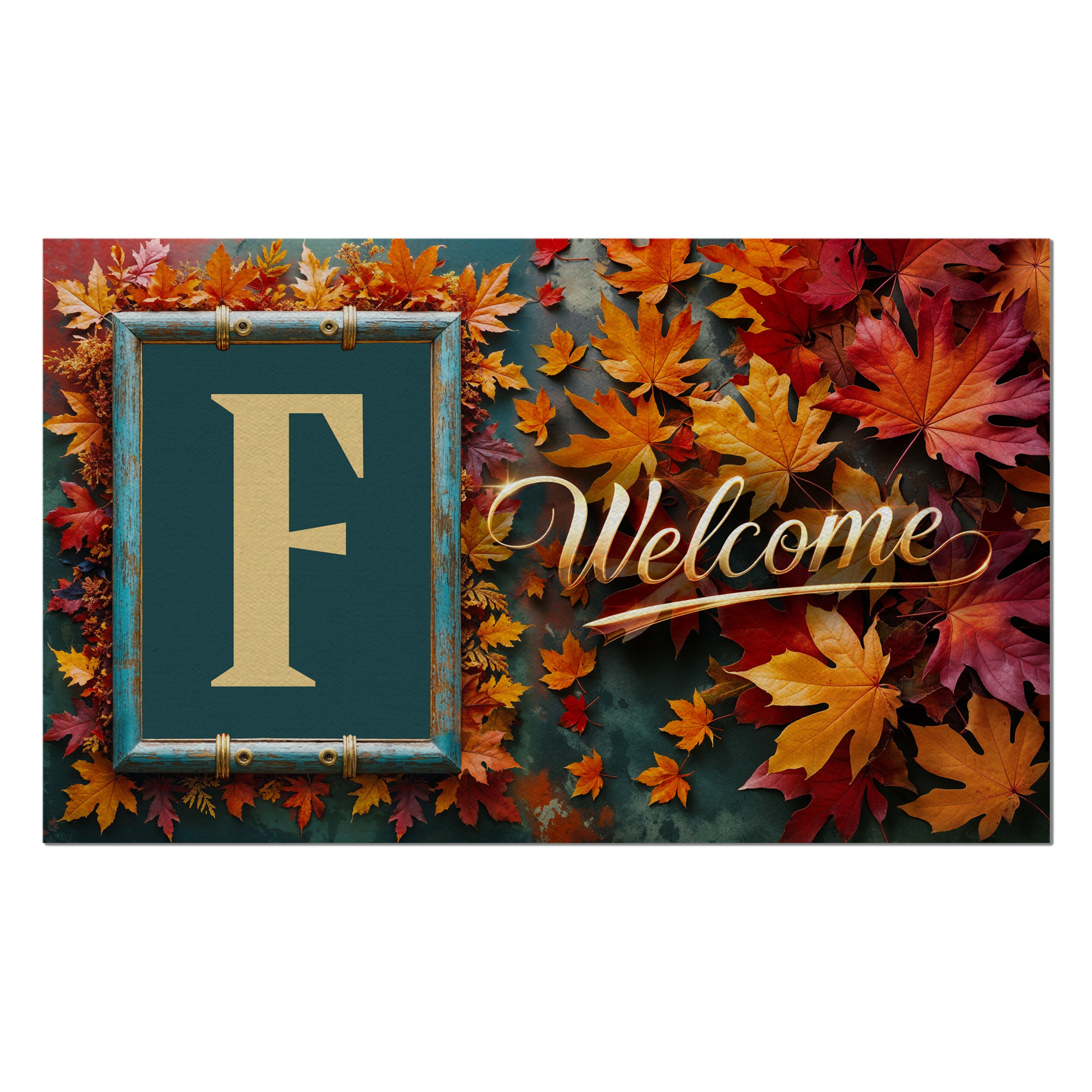 Fall, Welcome Fall, Monogram, Welcome Mat