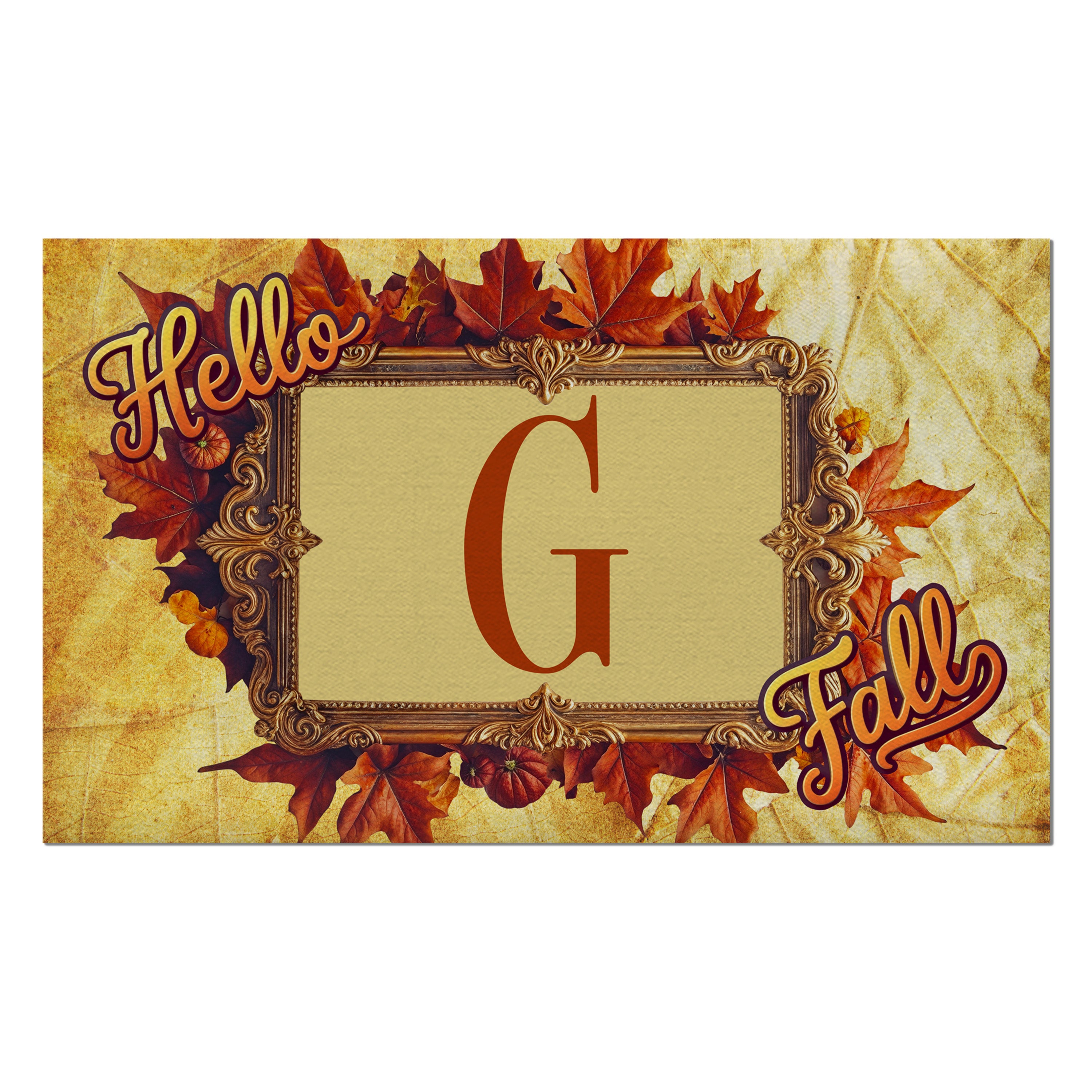 Fall, Hello Fall, Monogram, Welcome Mat