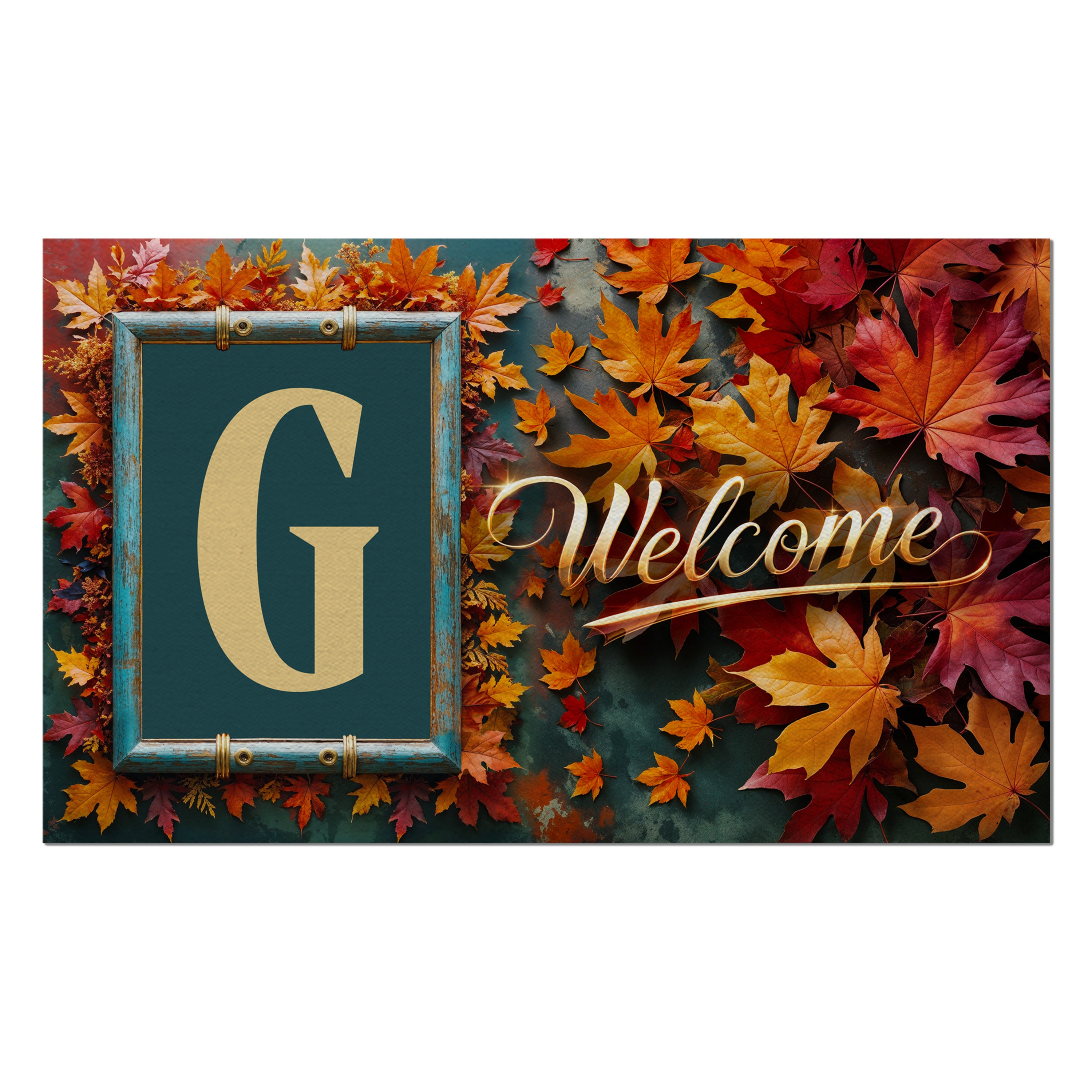 Fall, Welcome Fall, Monogram, Welcome Mat