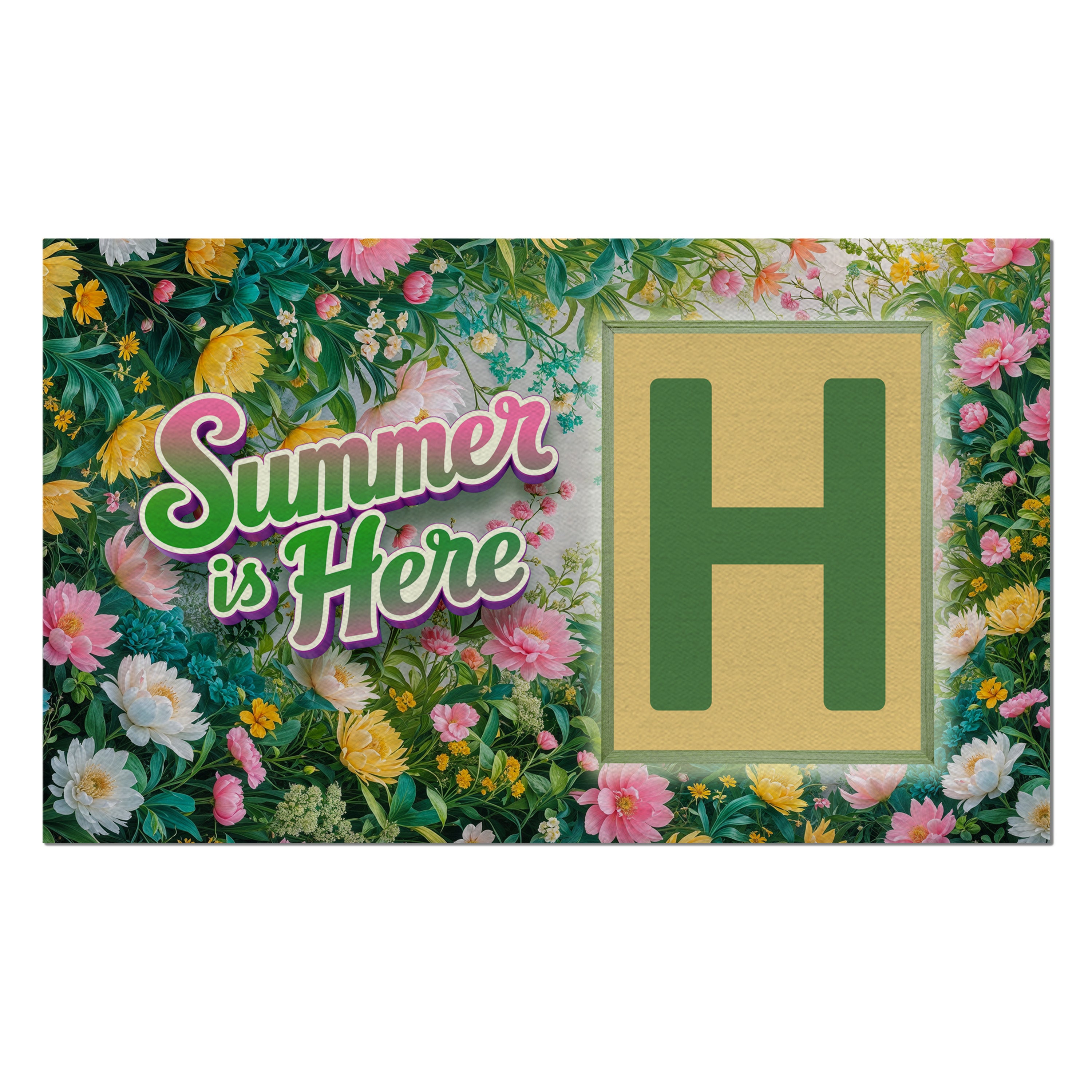 Summer, Summer is Here,  Monogram, Welcome Mat