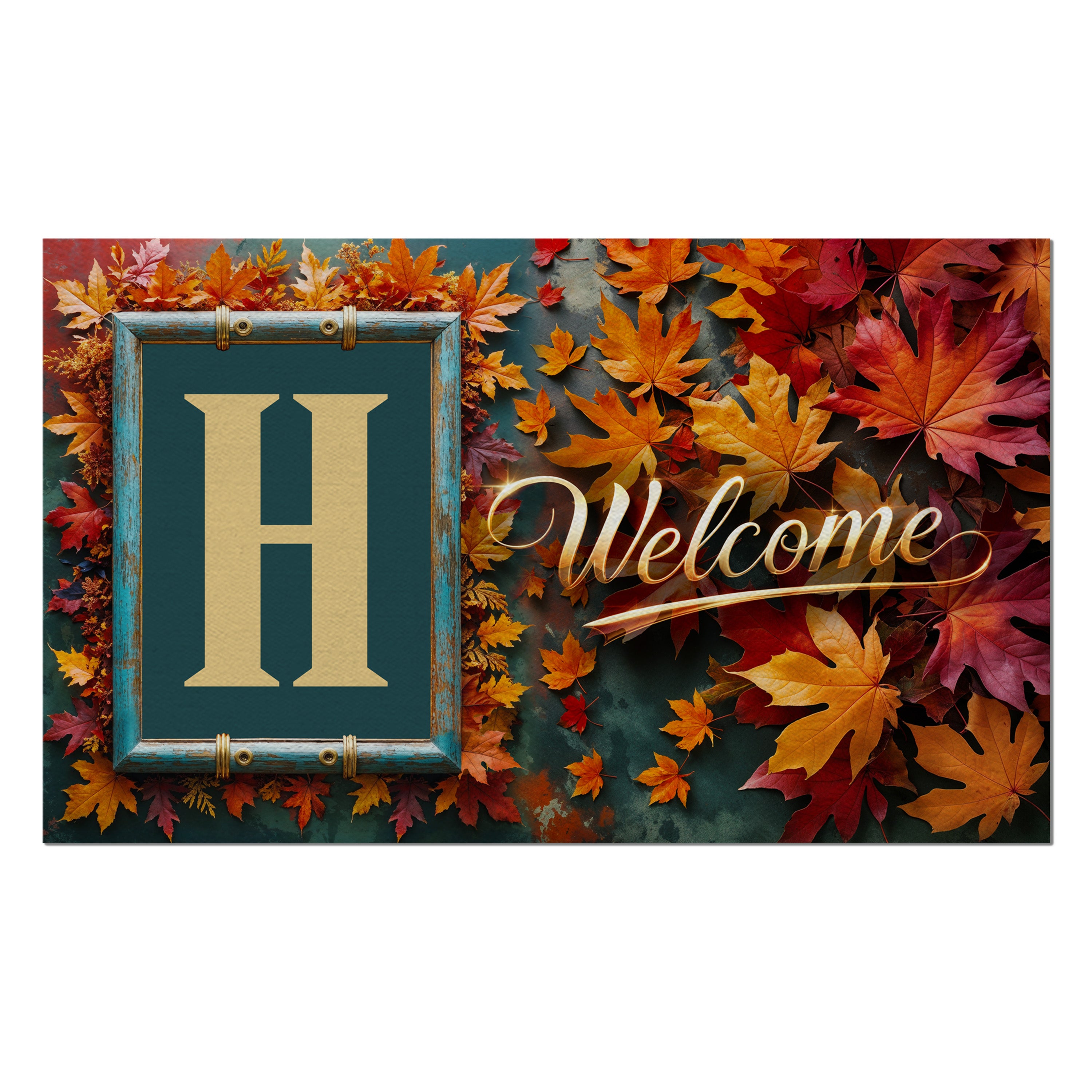 Fall, Welcome Fall, Monogram, Welcome Mat