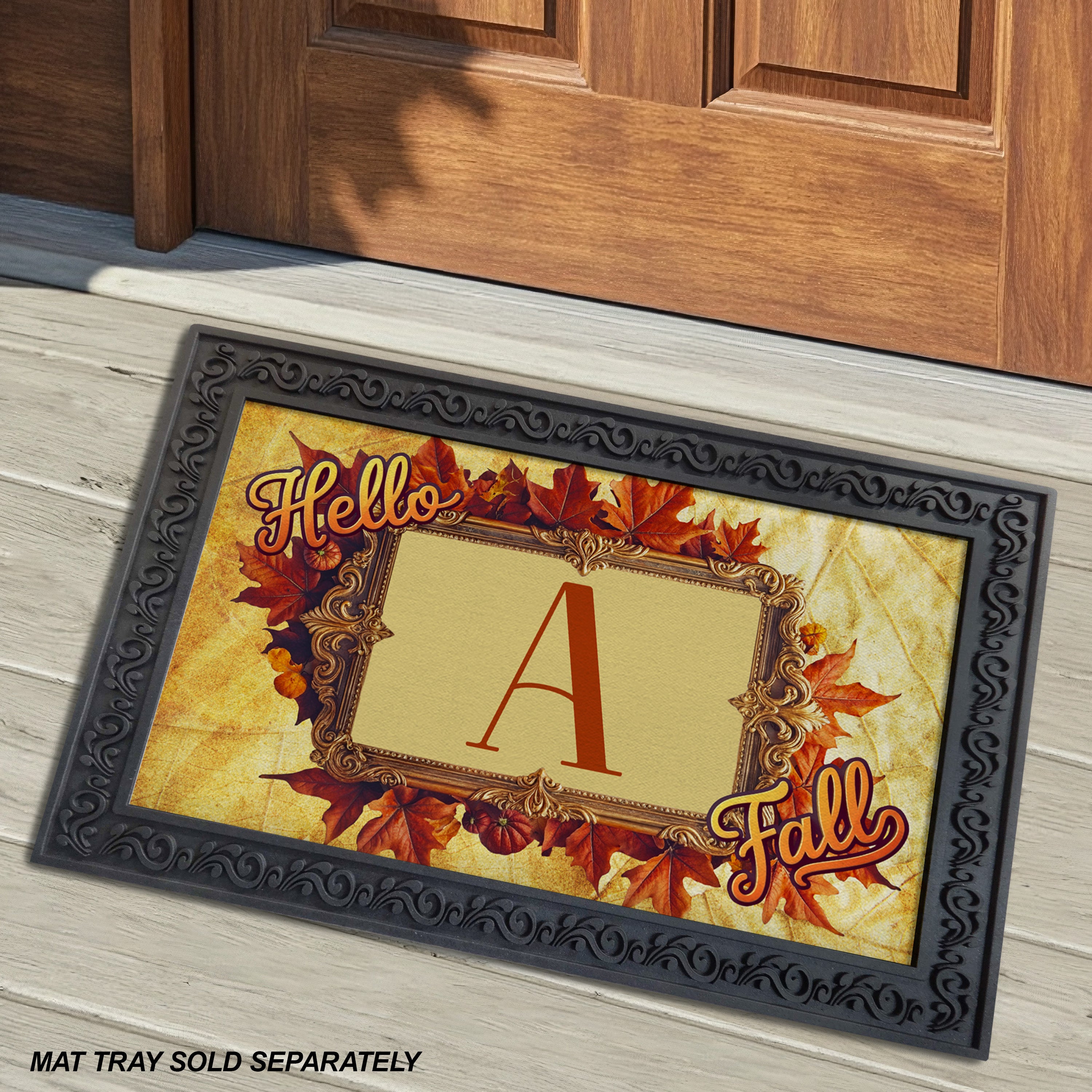 Fall, Hello Fall, Monogram, Welcome Mat