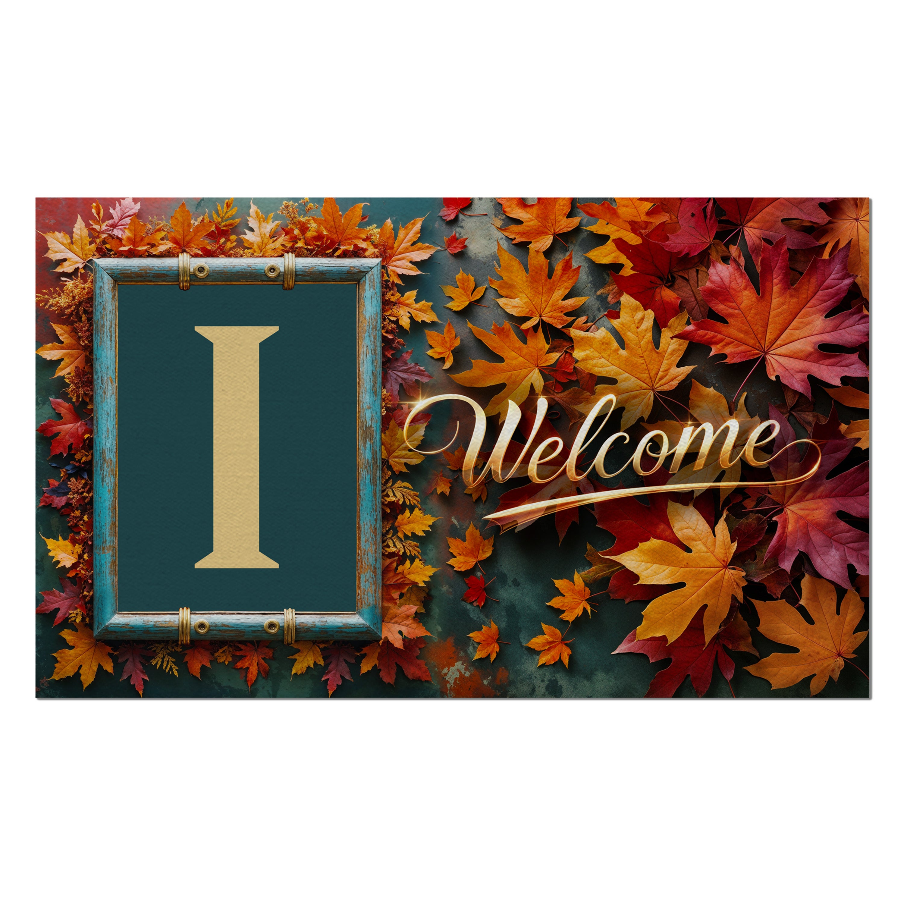 Fall, Welcome Fall, Monogram, Welcome Mat