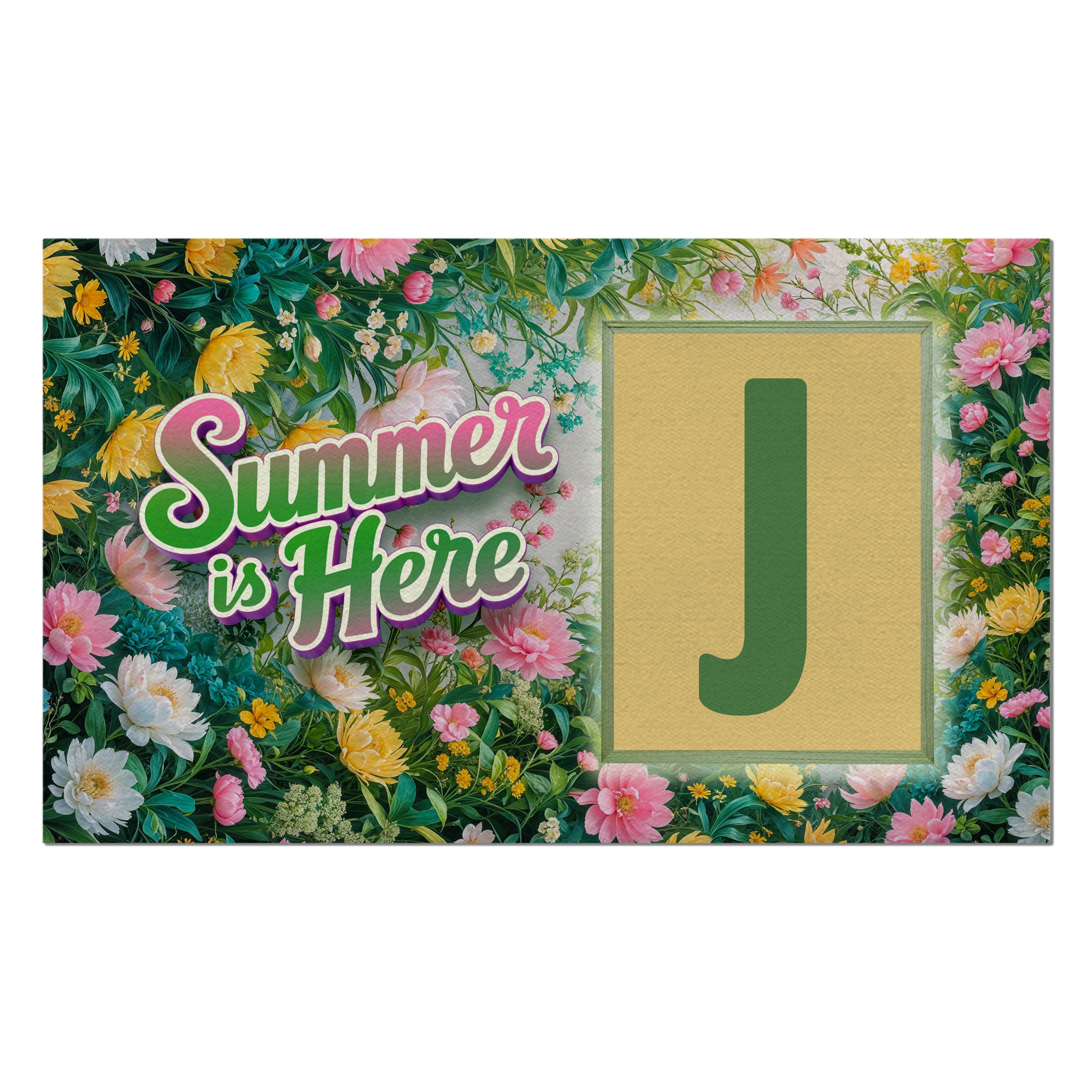 Summer, Summer is Here,  Monogram, Welcome Mat