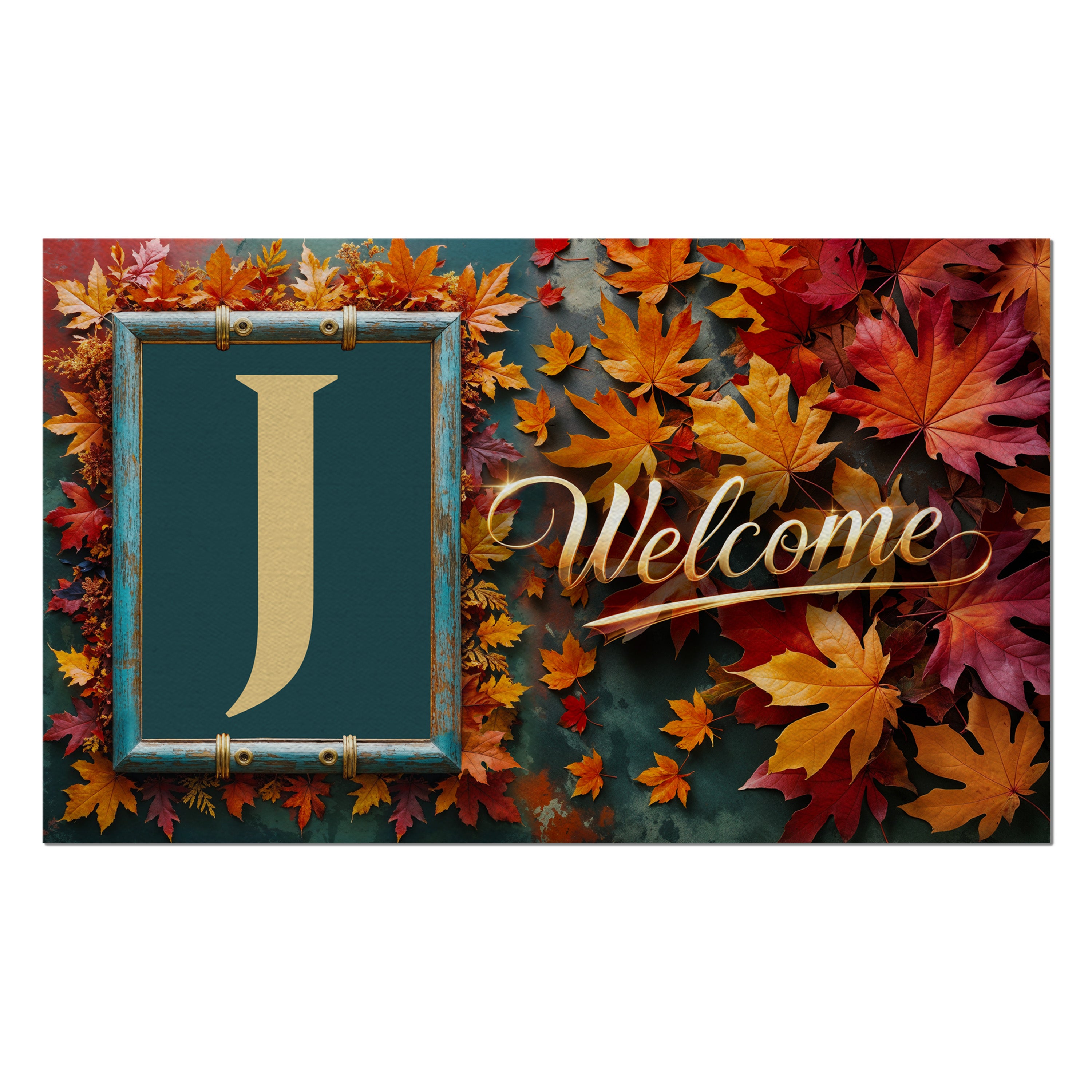 Fall, Welcome Fall, Monogram, Welcome Mat