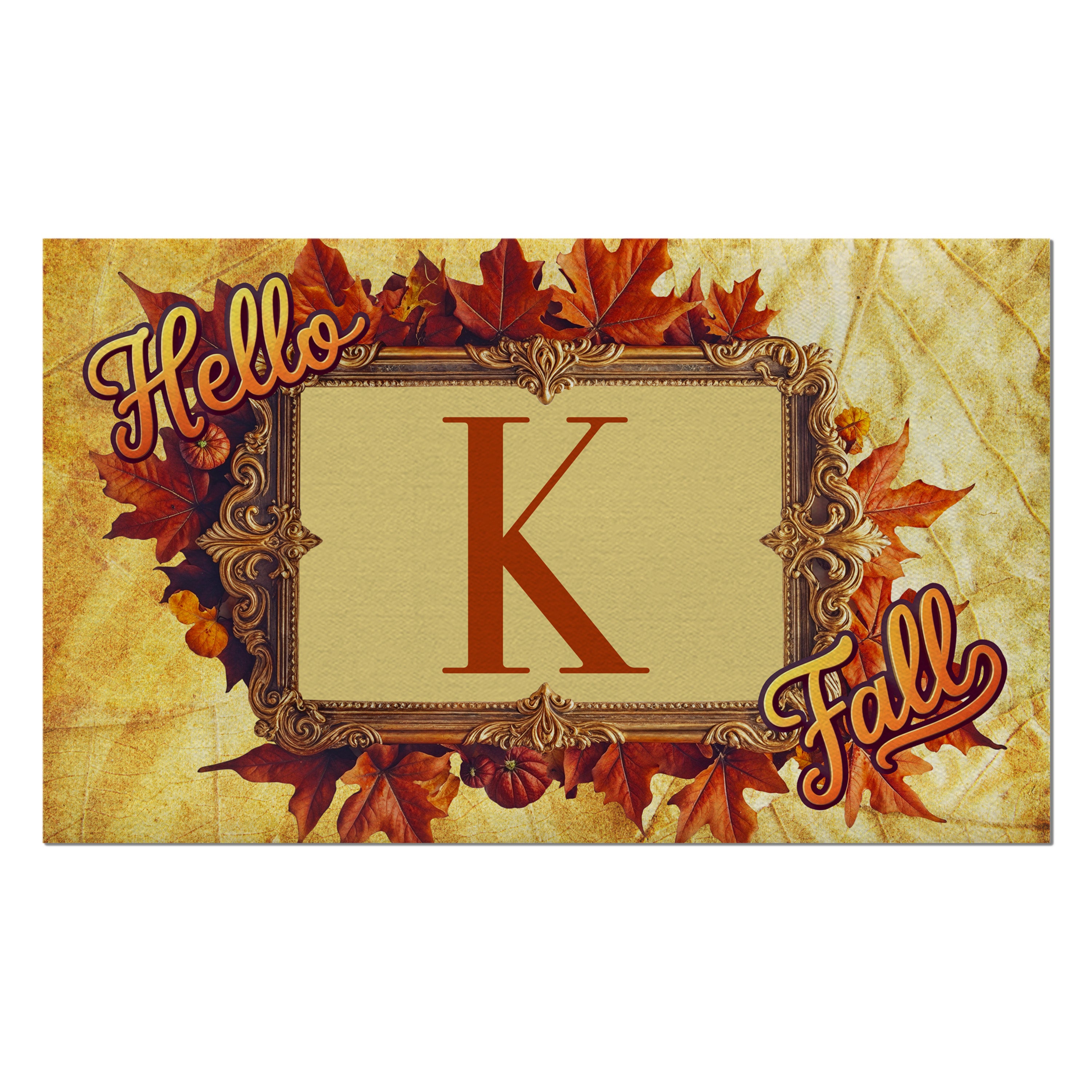 Fall, Hello Fall, Monogram, Welcome Mat