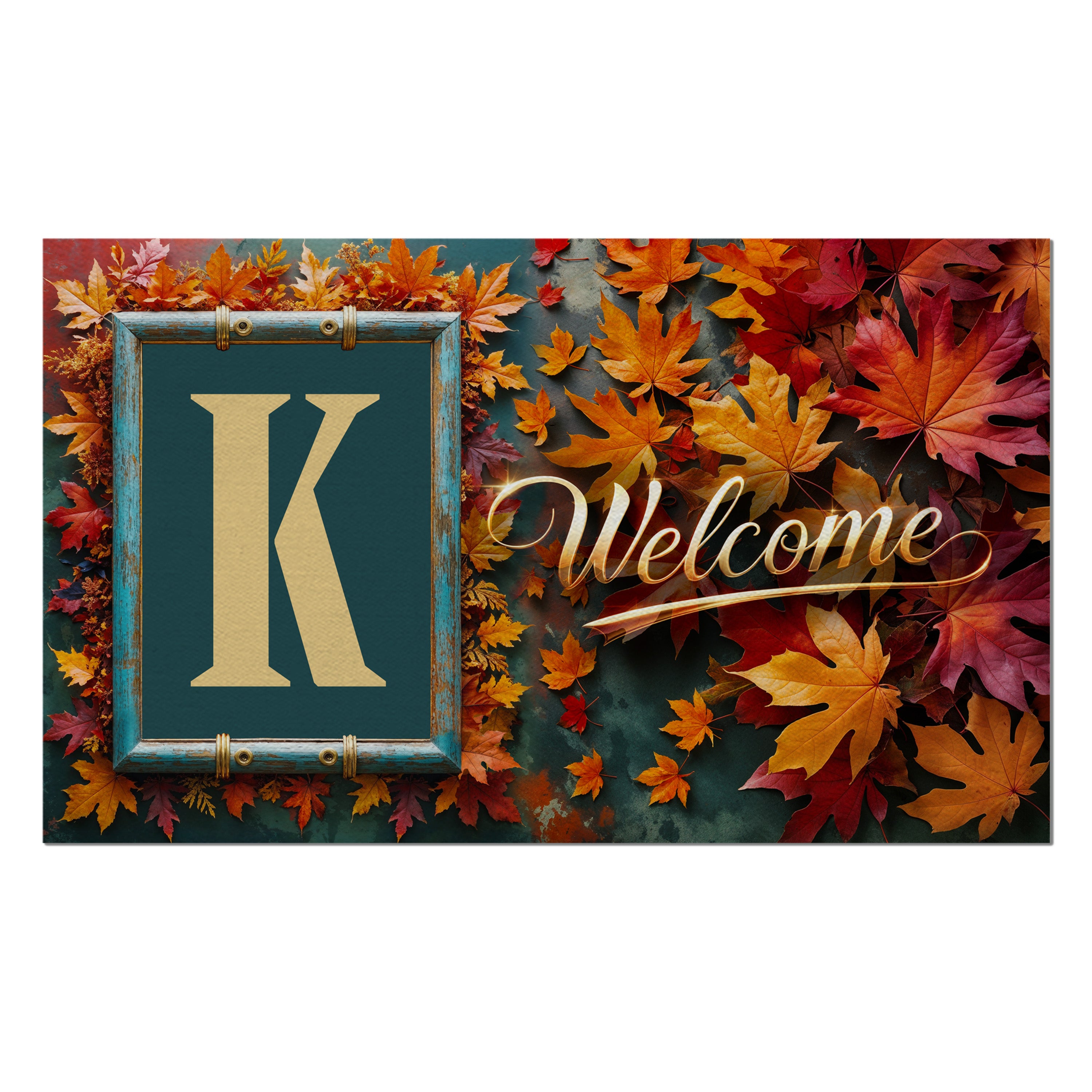Fall, Welcome Fall, Monogram, Welcome Mat