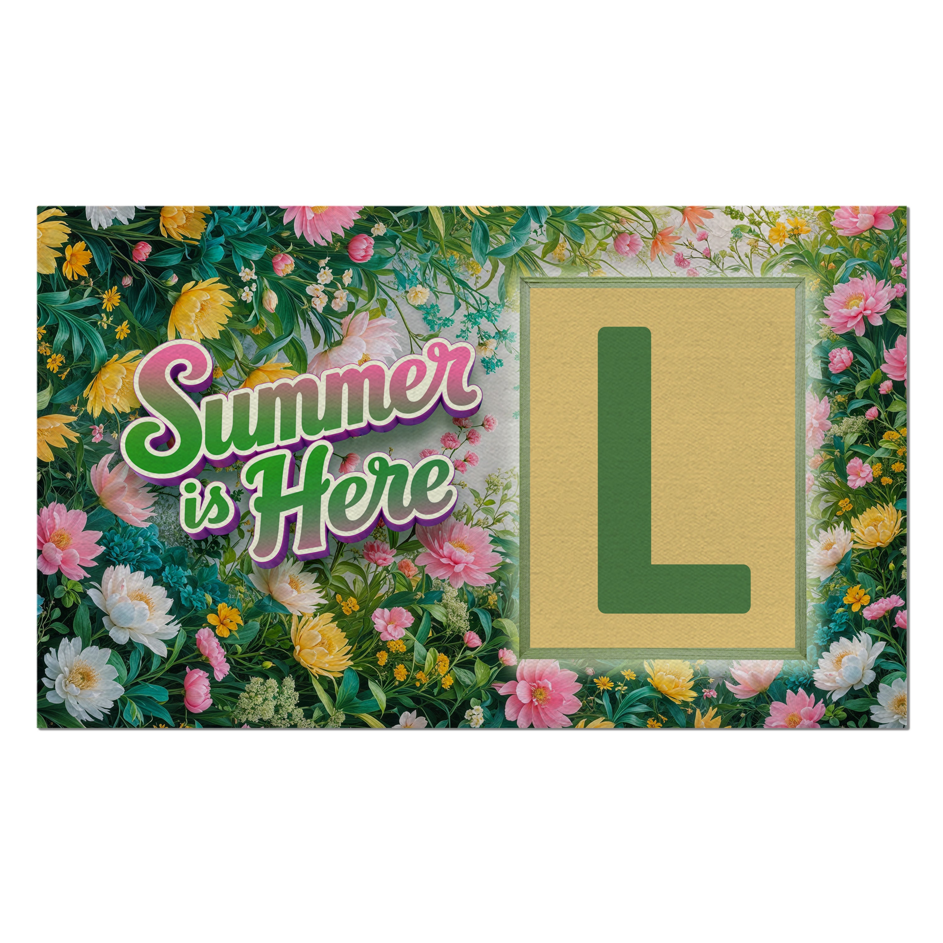 Summer, Summer is Here,  Monogram, Welcome Mat