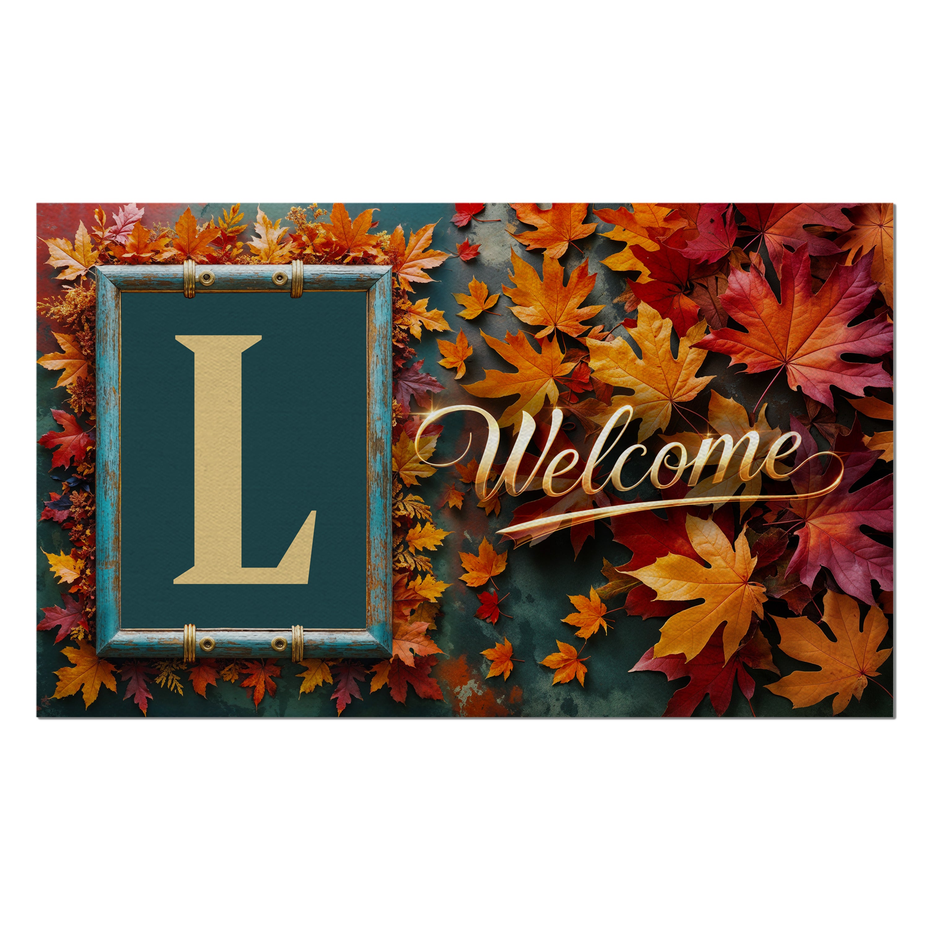 Fall, Welcome Fall, Monogram, Welcome Mat