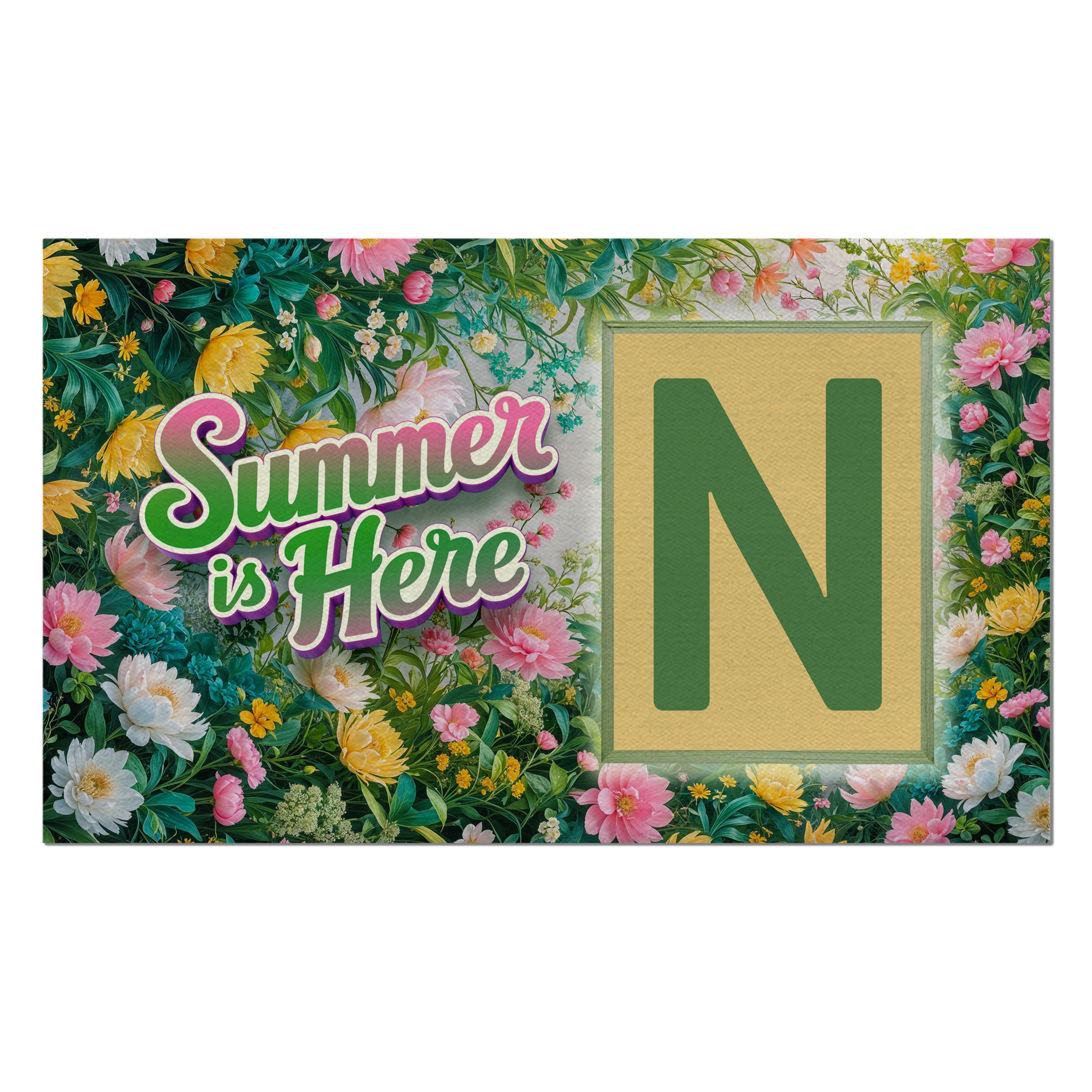 Summer, Summer is Here,  Monogram, Welcome Mat