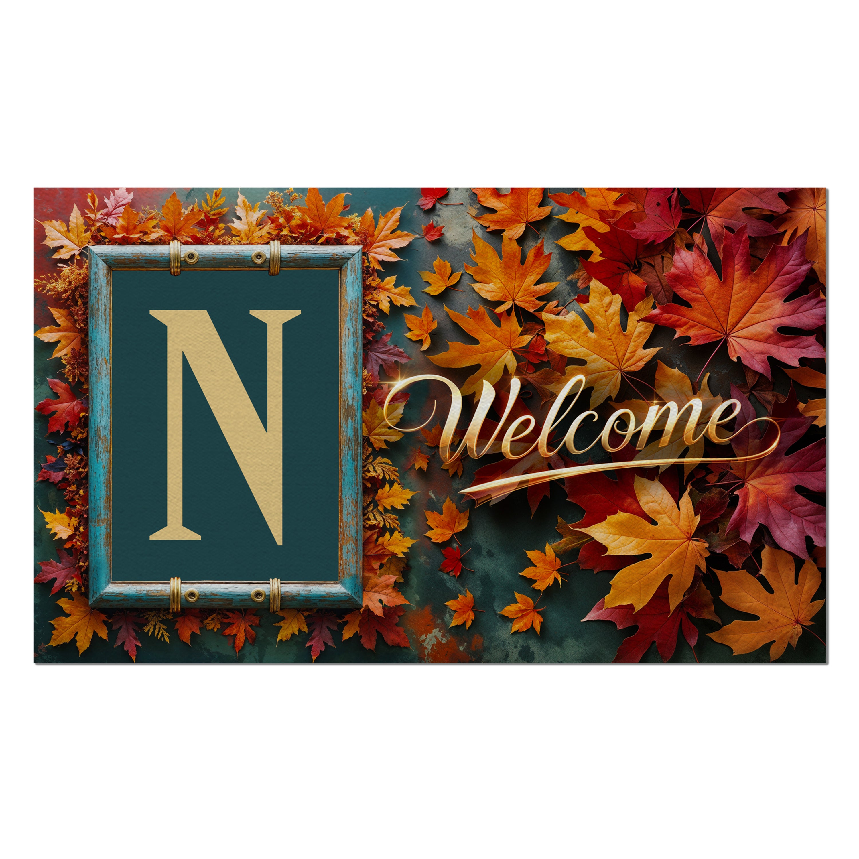 Fall, Welcome Fall, Monogram, Welcome Mat