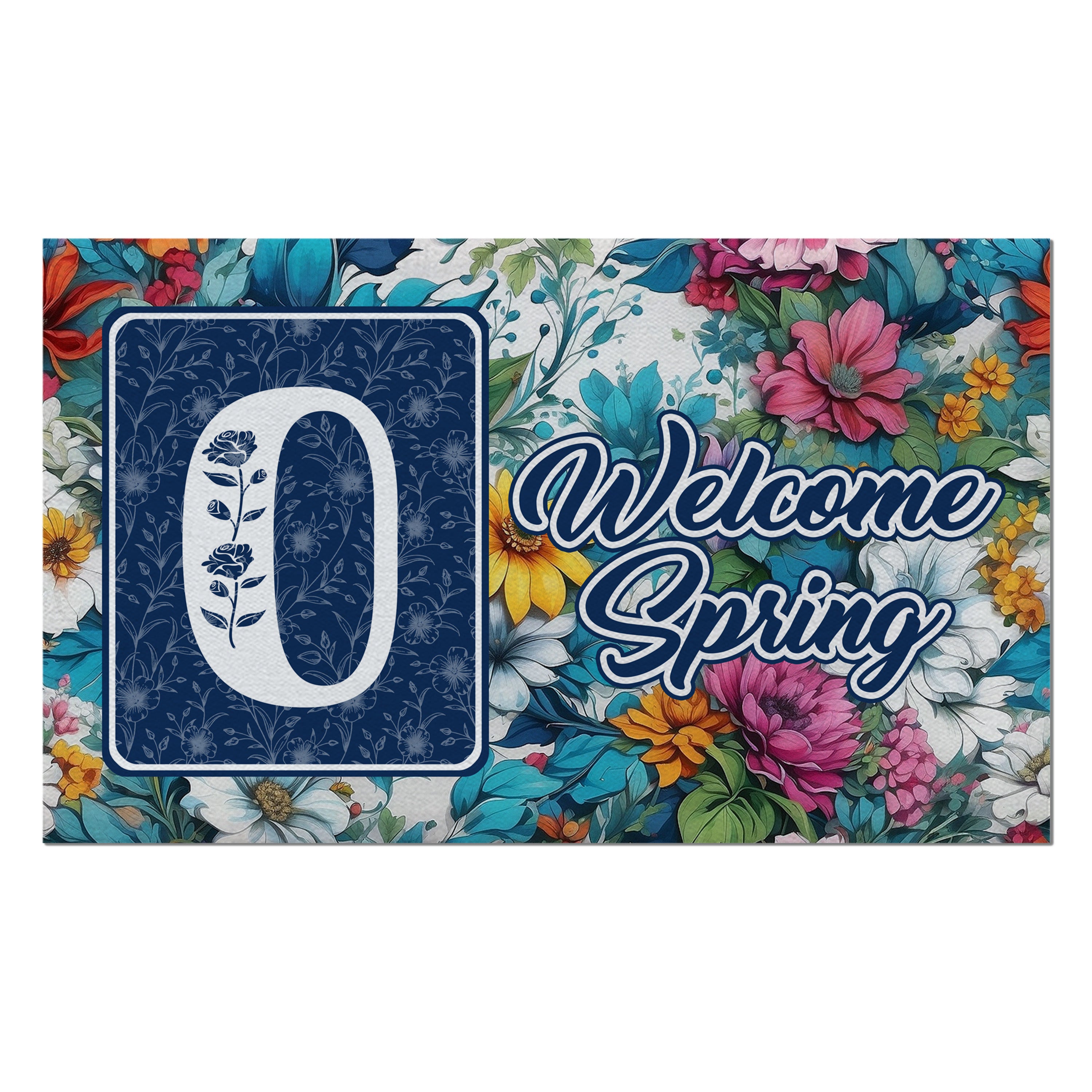 Spring, Welcome Spring,  Monogram, Welcome Mat