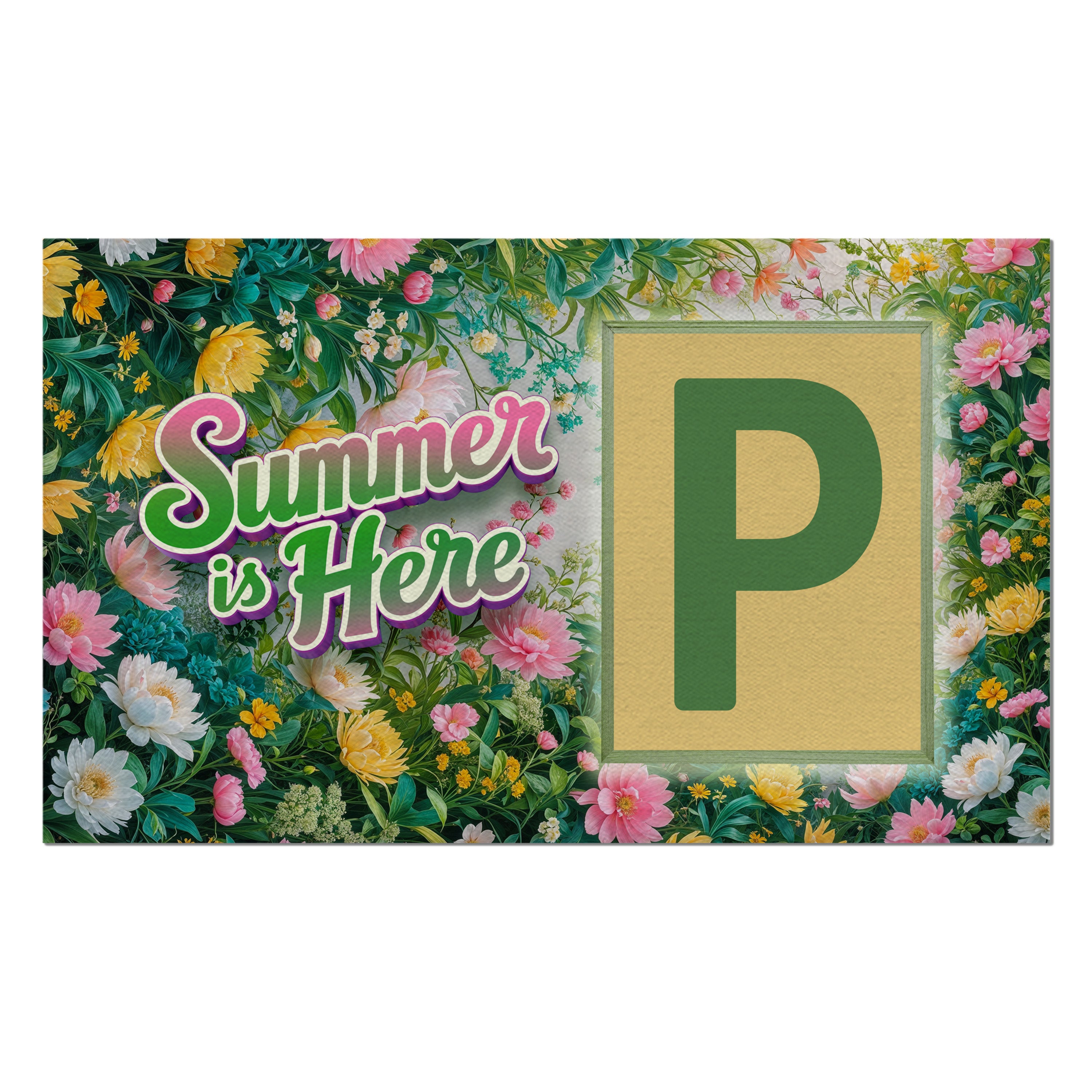 Summer, Summer is Here,  Monogram, Welcome Mat