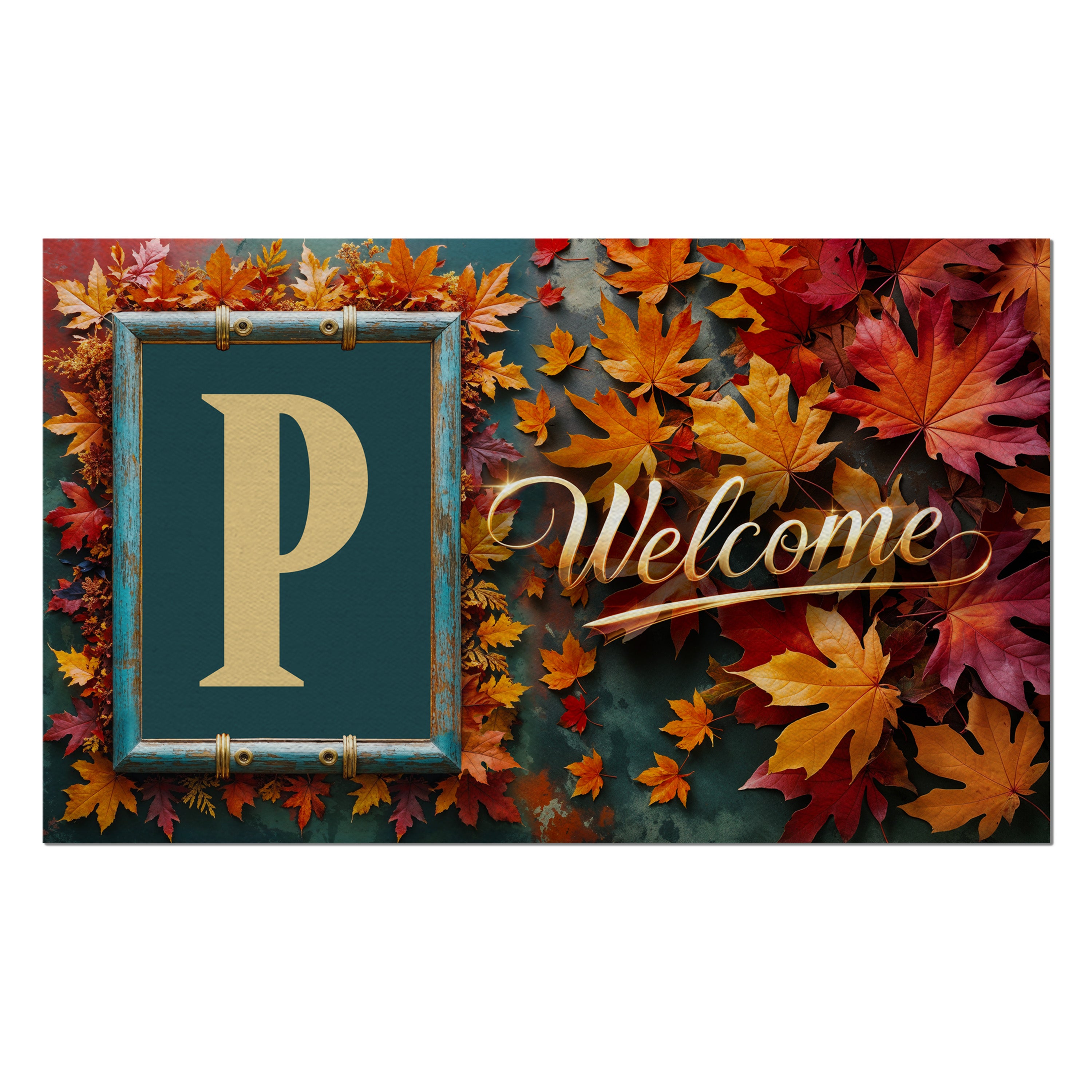Fall, Welcome Fall, Monogram, Welcome Mat