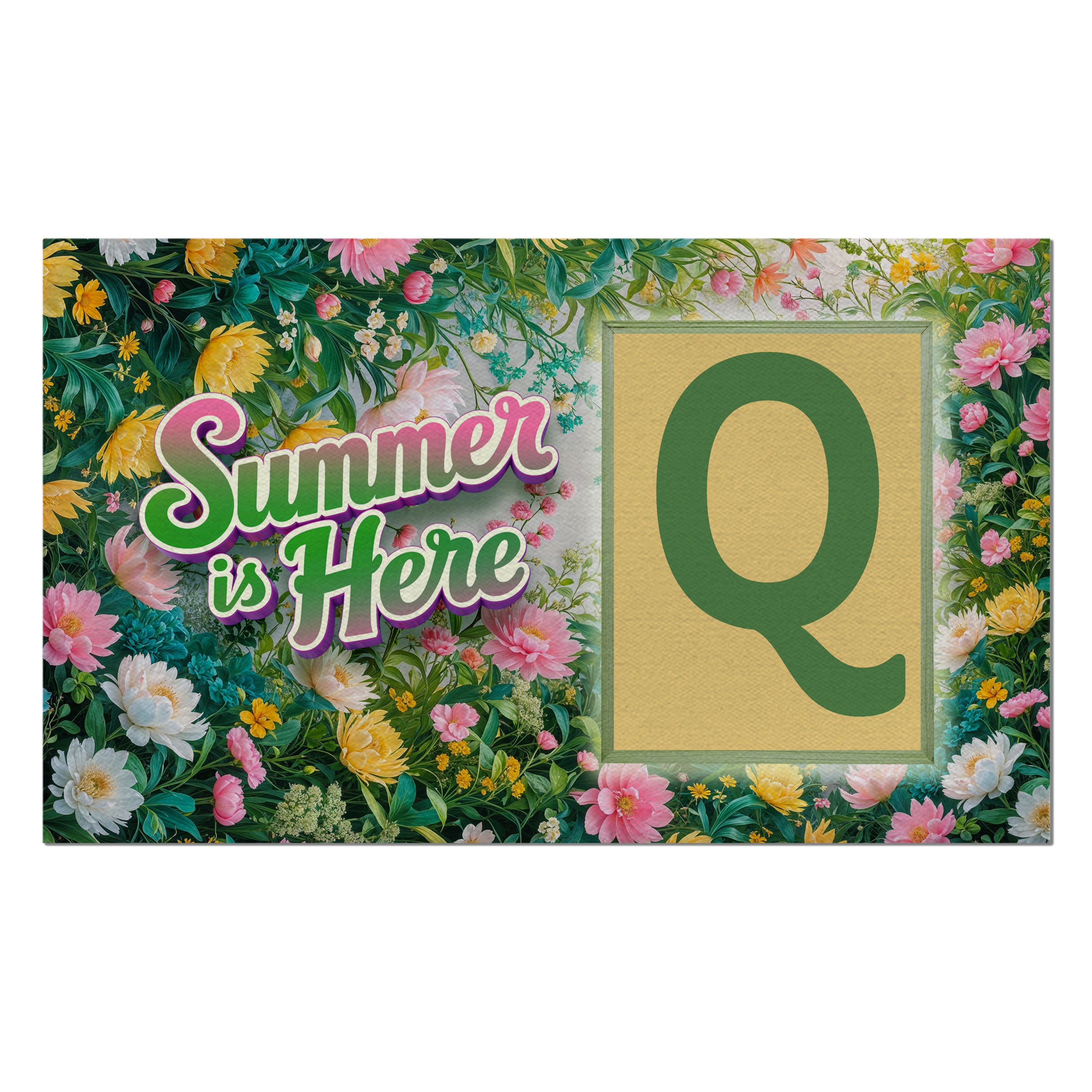 Summer, Summer is Here,  Monogram, Welcome Mat