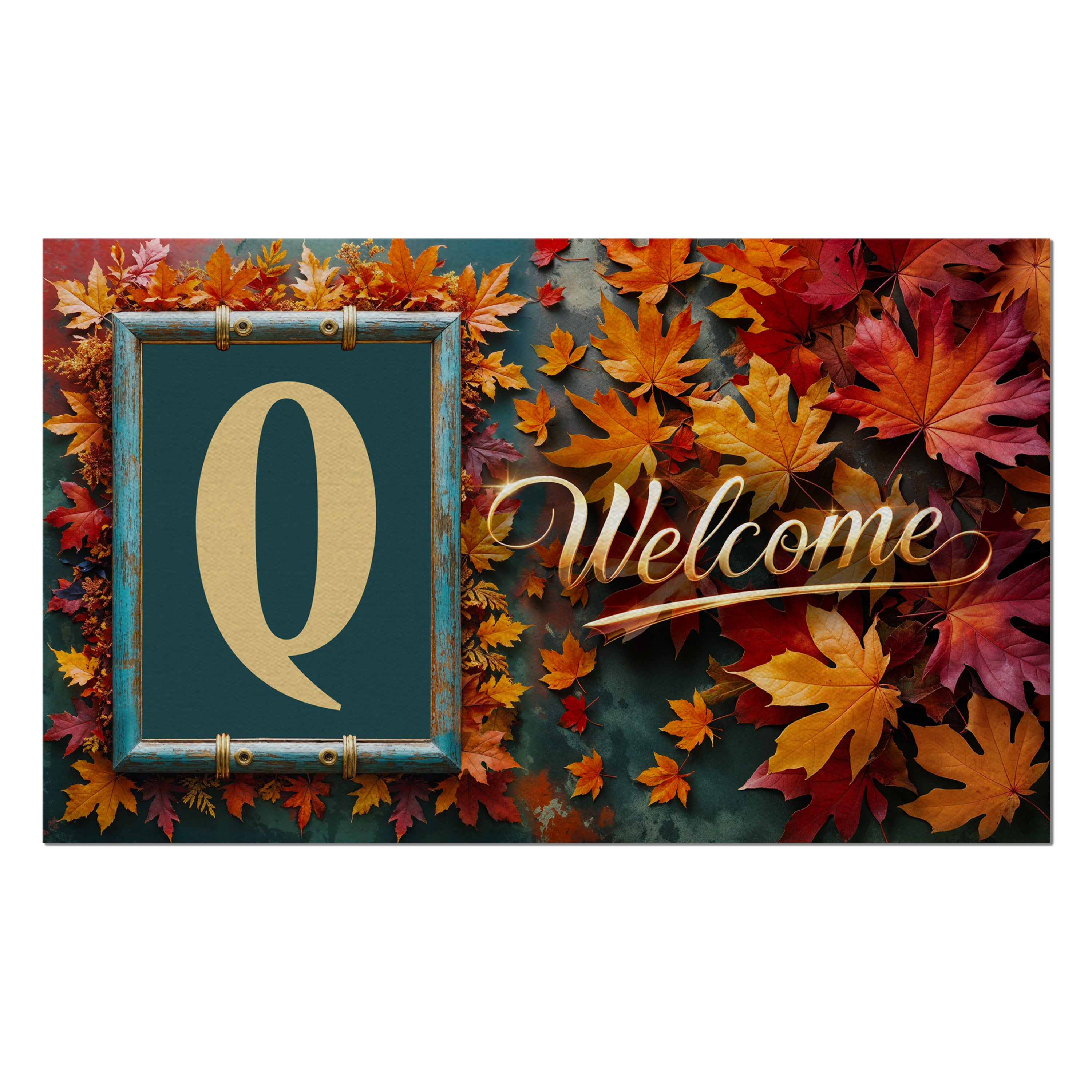 Fall, Welcome Fall, Monogram, Welcome Mat