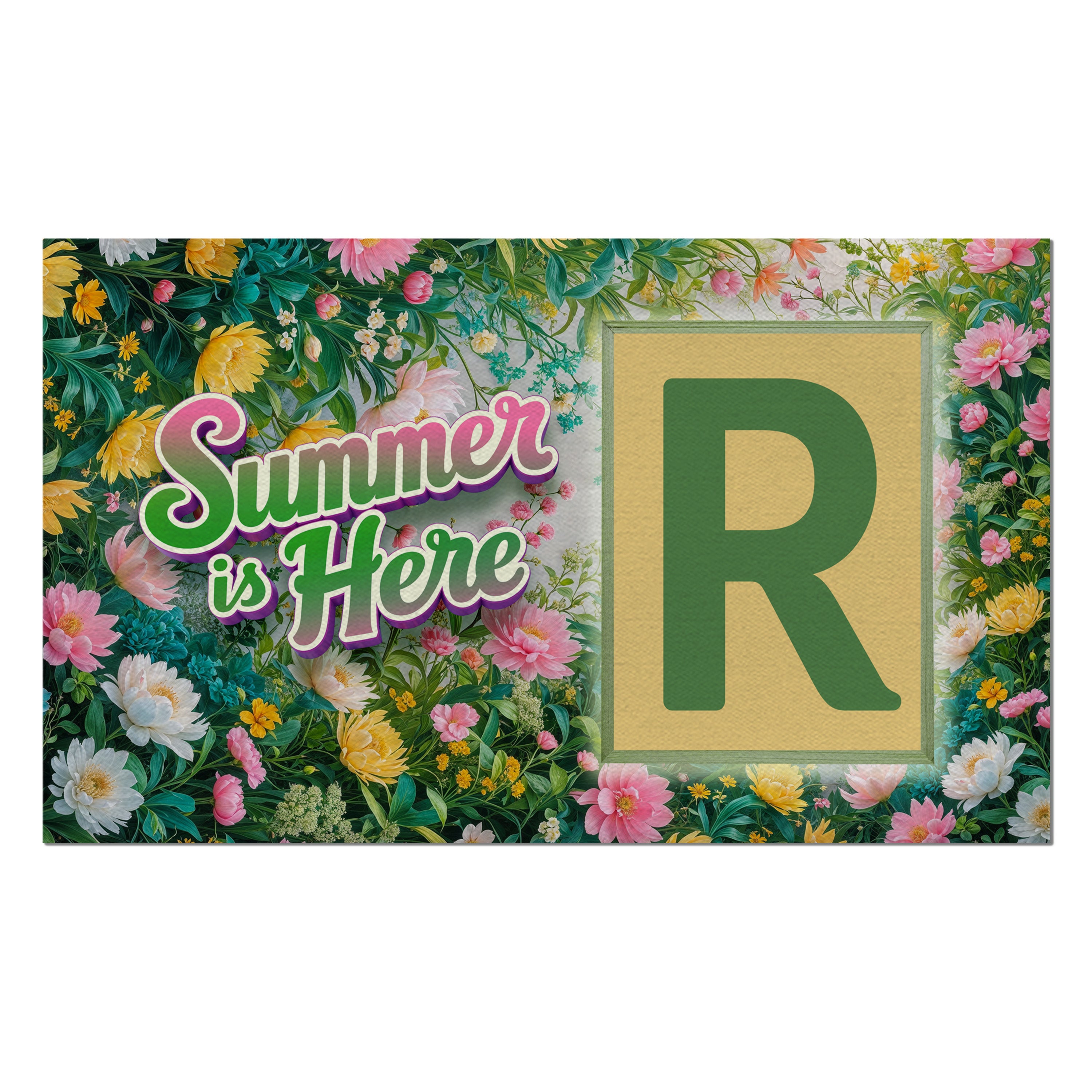 Summer, Summer is Here,  Monogram, Welcome Mat