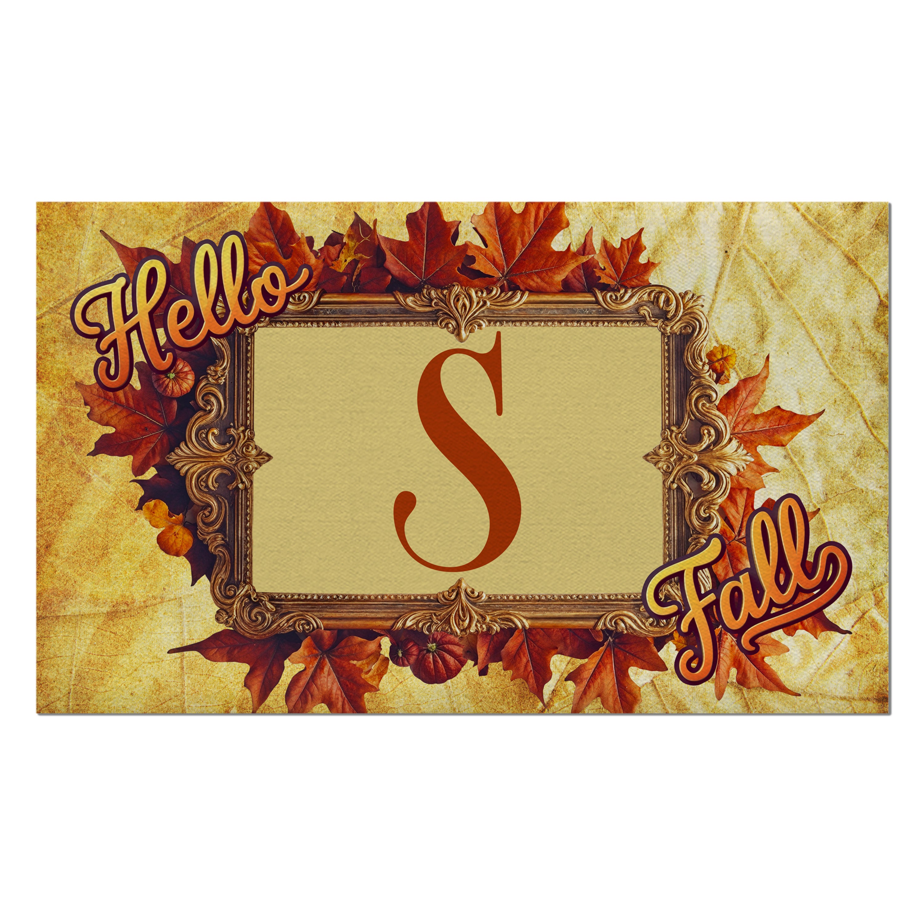 Fall, Hello Fall, Monogram, Welcome Mat