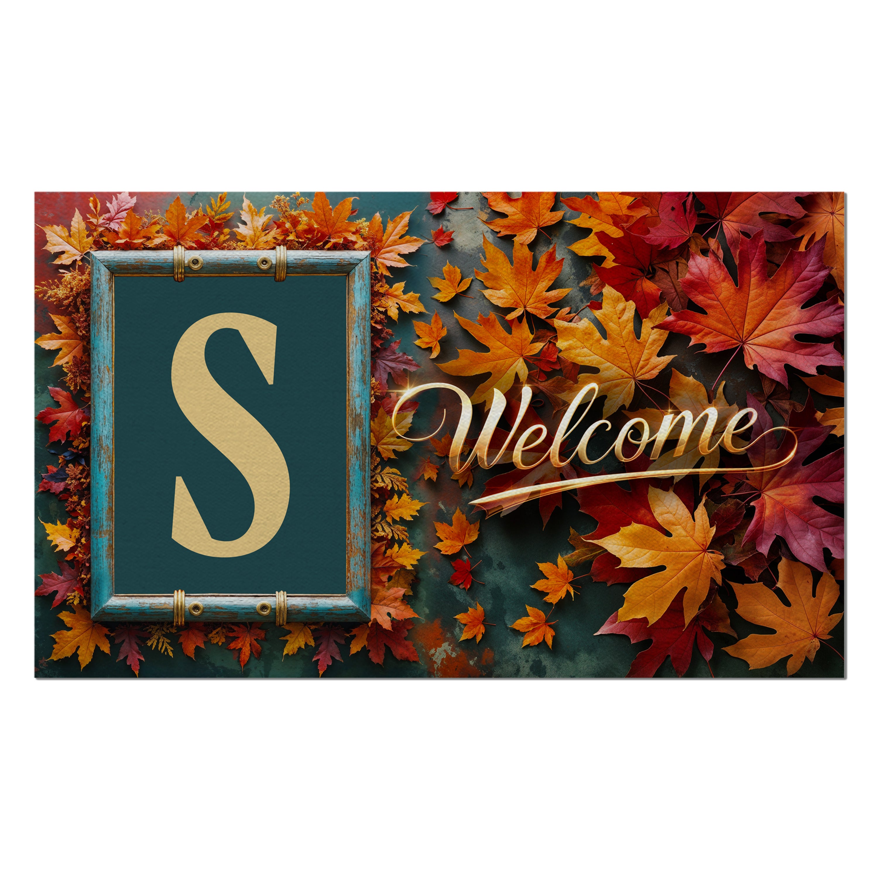 Fall, Welcome Fall, Monogram, Welcome Mat