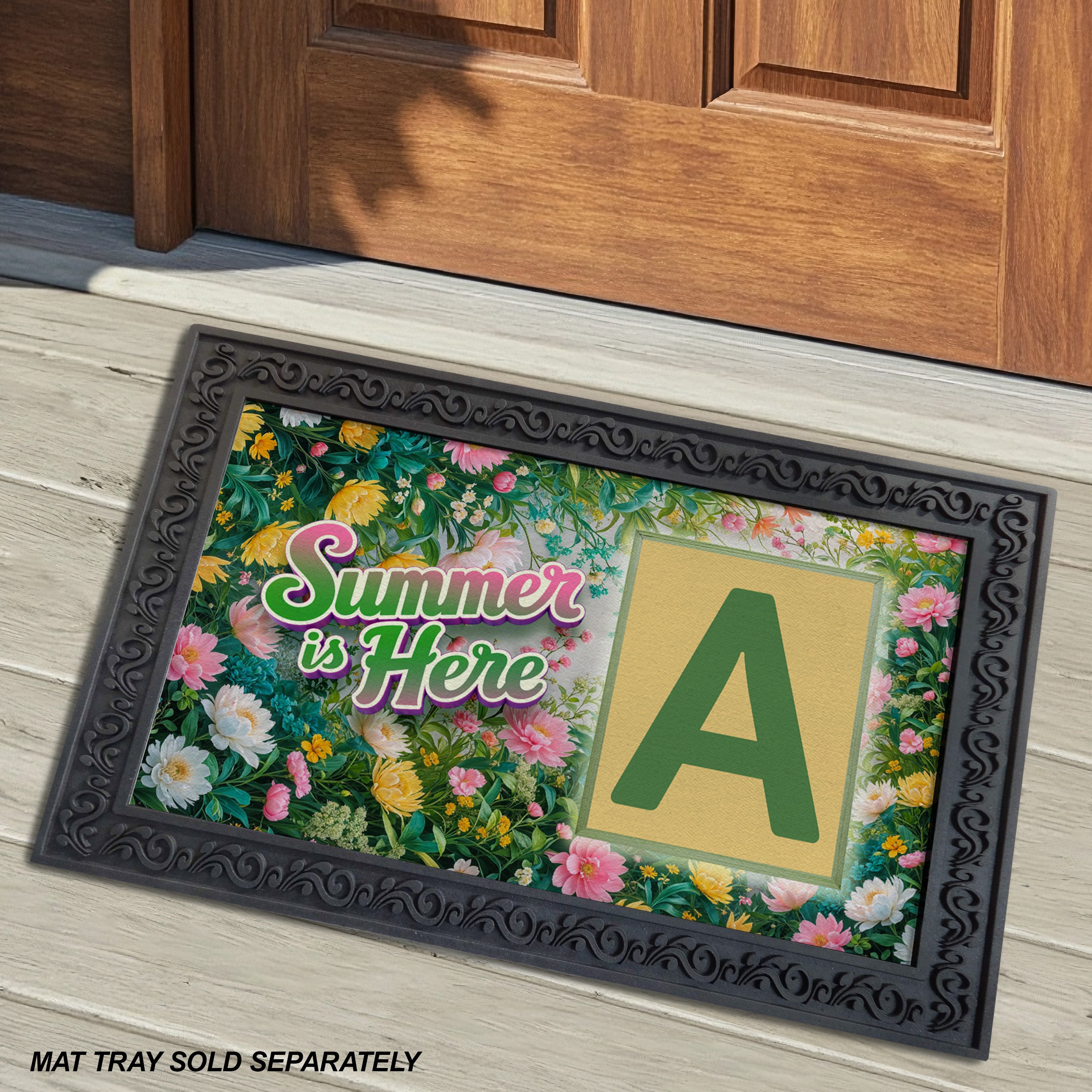 Summer, Summer is Here,  Monogram, Welcome Mat