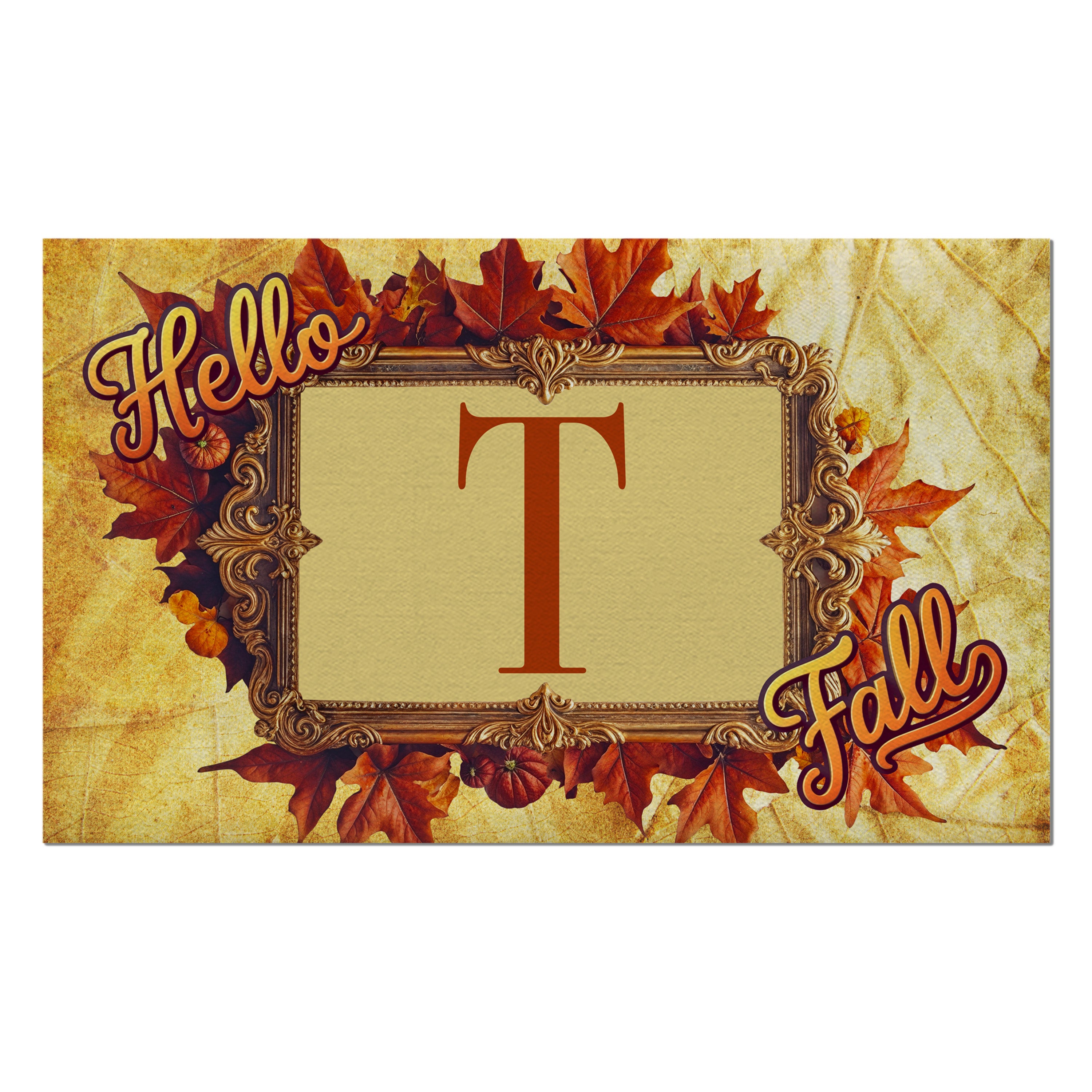 Fall, Hello Fall, Monogram, Welcome Mat