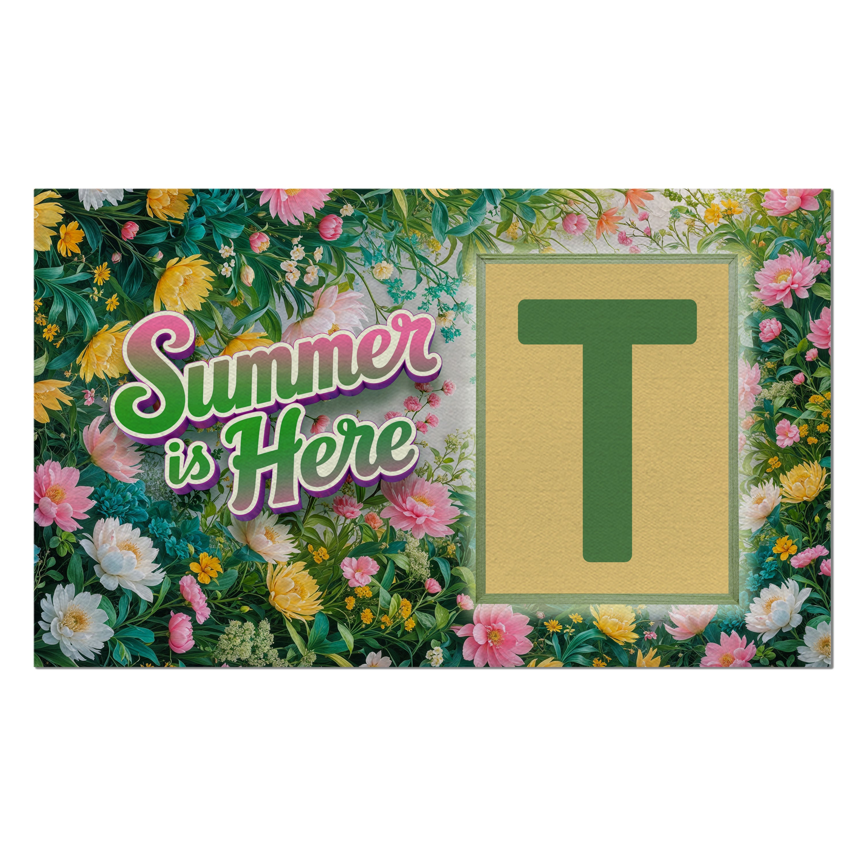 Summer, Summer is Here,  Monogram, Welcome Mat