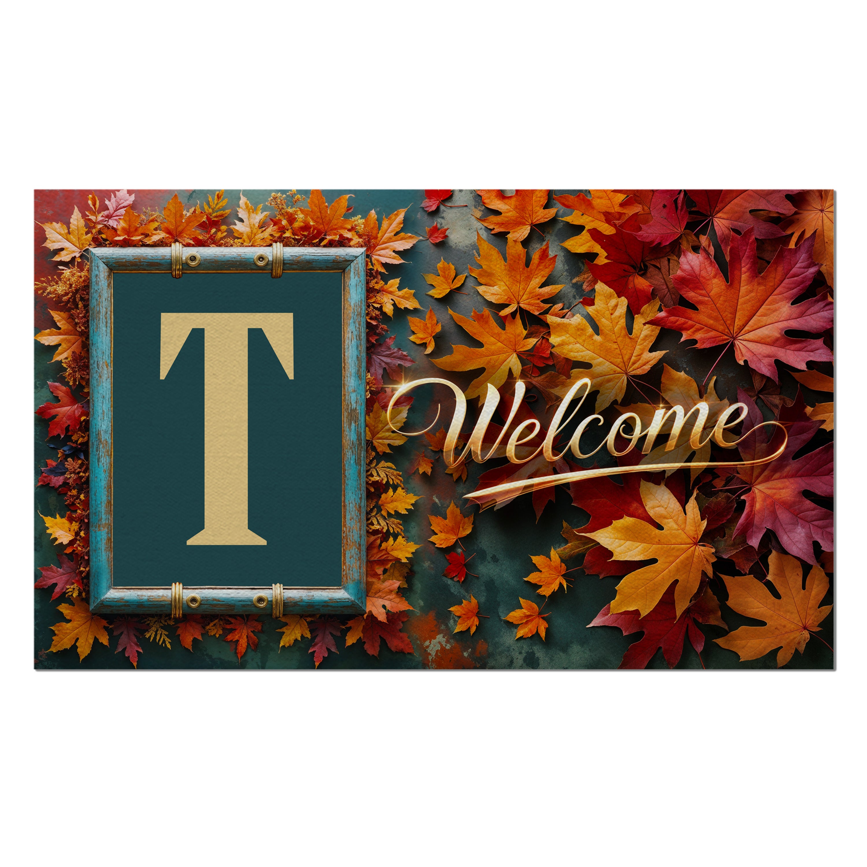 Fall, Welcome Fall, Monogram, Welcome Mat