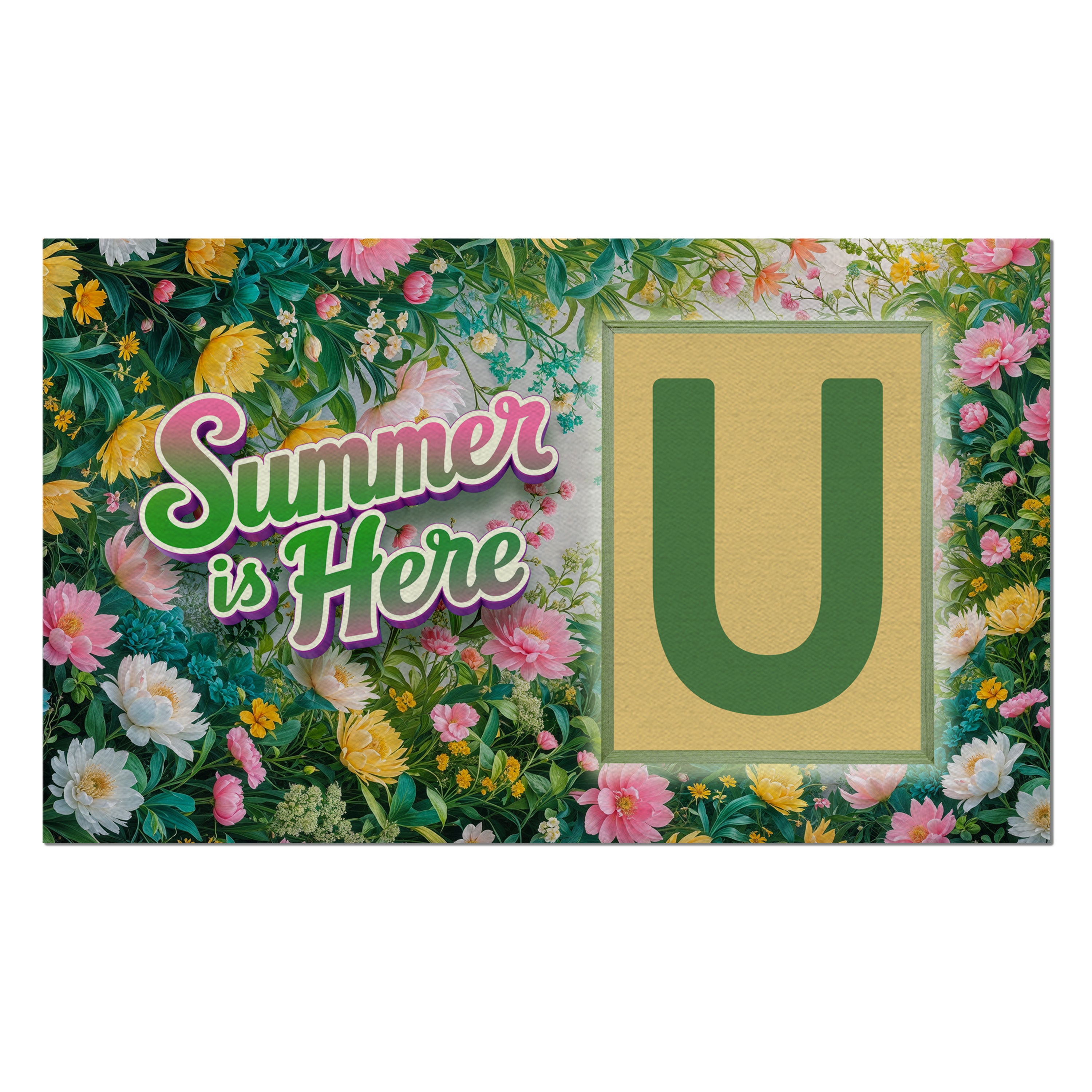 Summer, Summer is Here,  Monogram, Welcome Mat