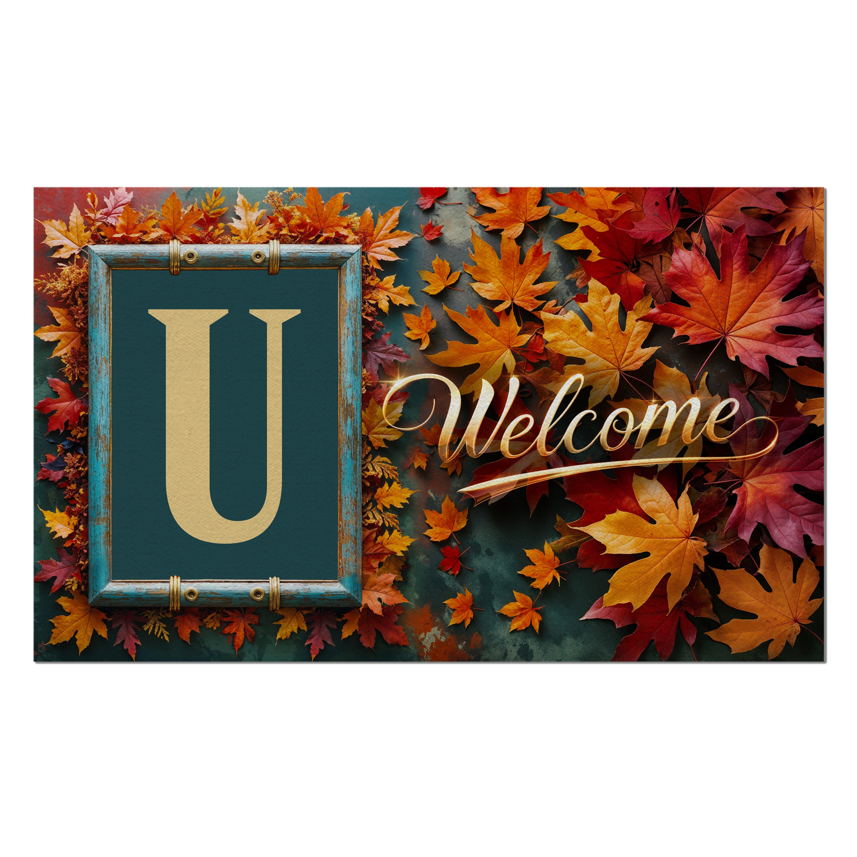 Fall, Welcome Fall, Monogram, Welcome Mat