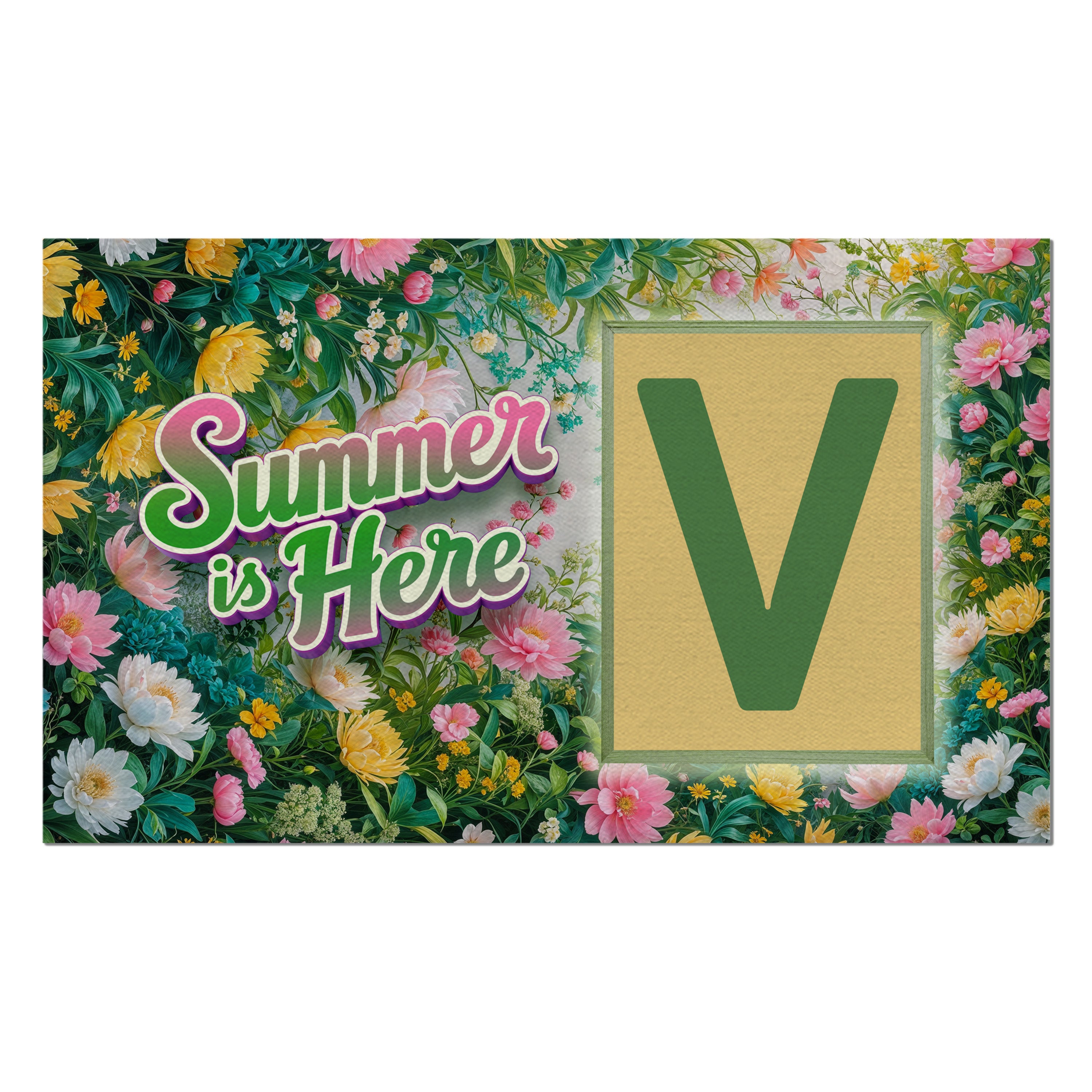 Summer, Summer is Here,  Monogram, Welcome Mat