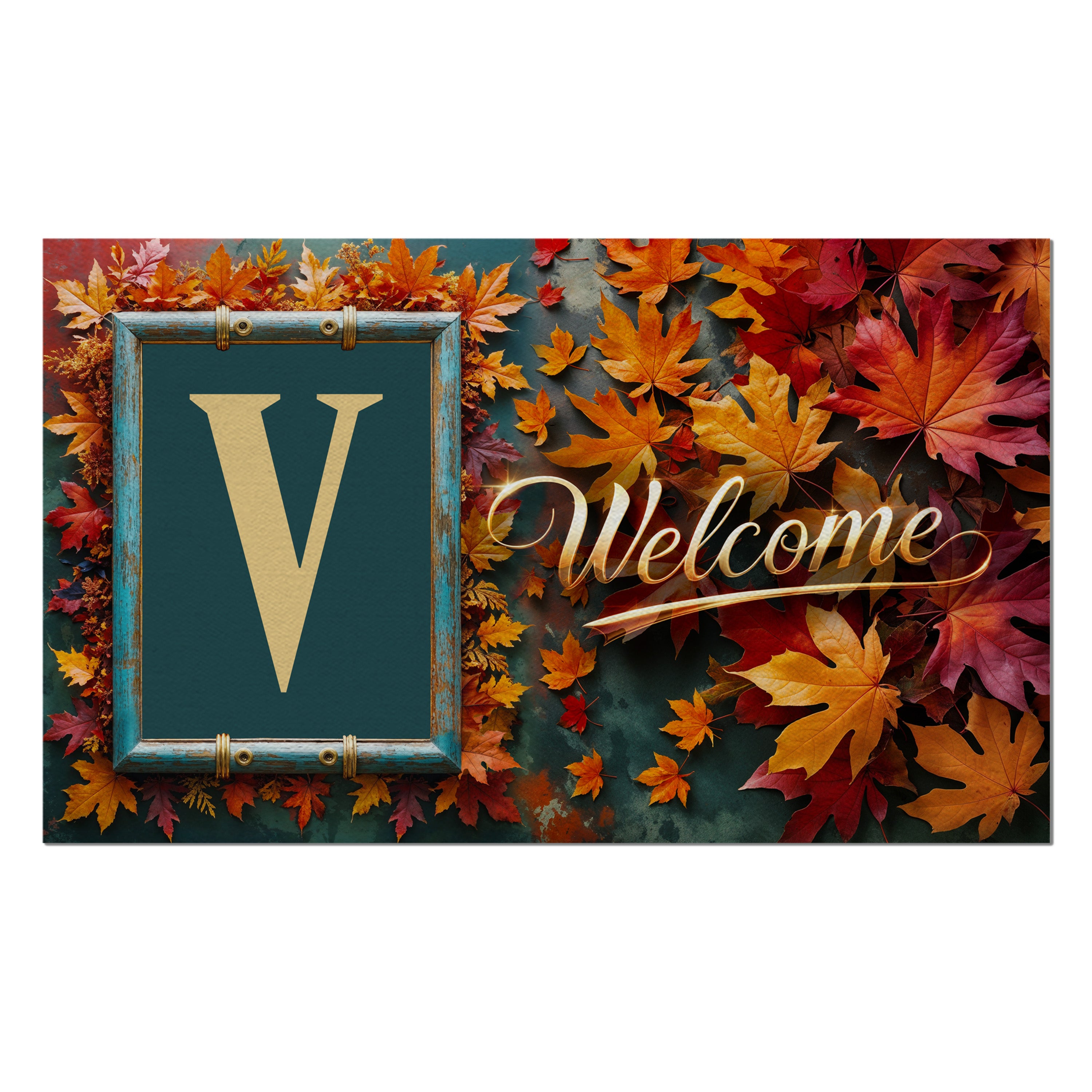 Fall, Welcome Fall, Monogram, Welcome Mat