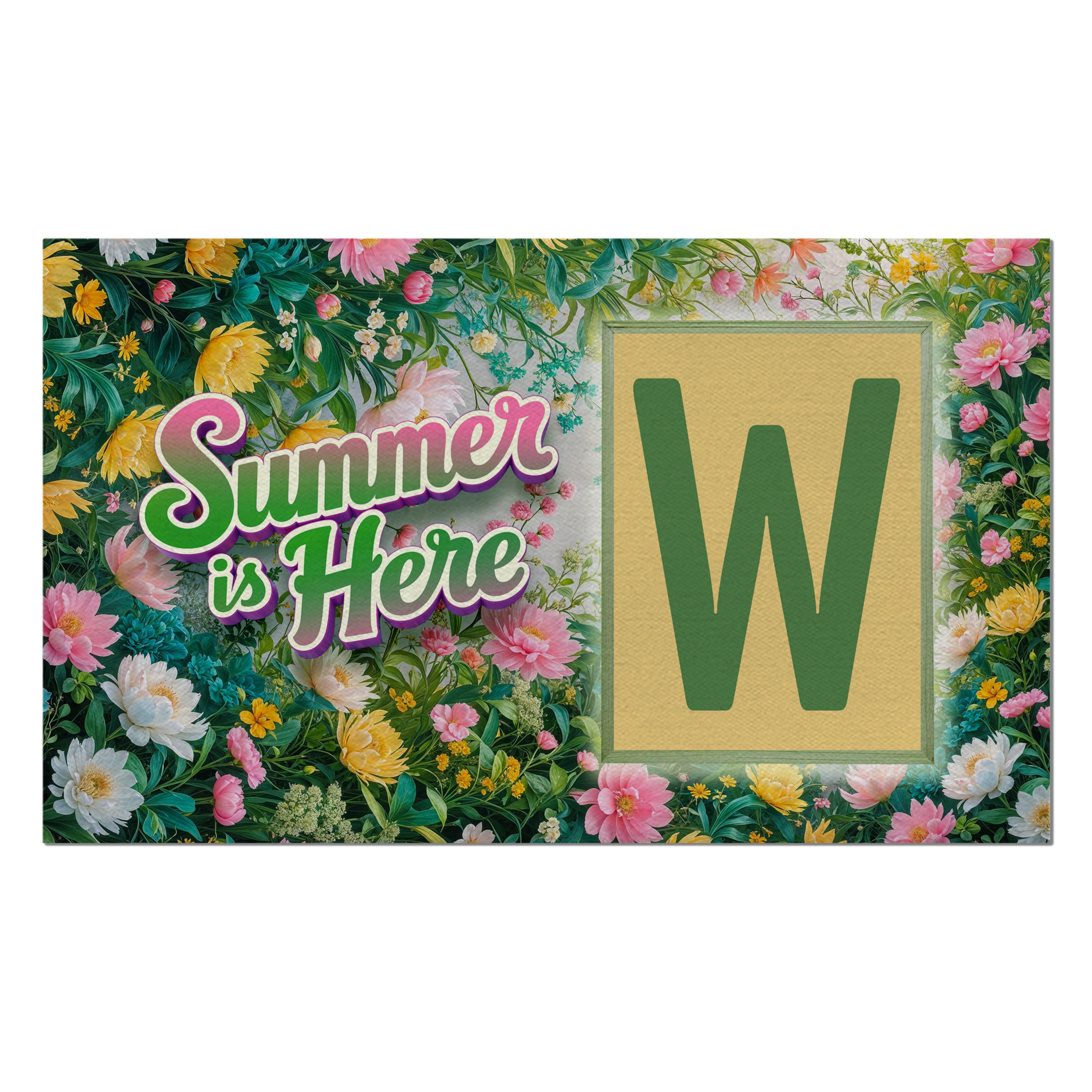 Summer, Summer is Here,  Monogram, Welcome Mat