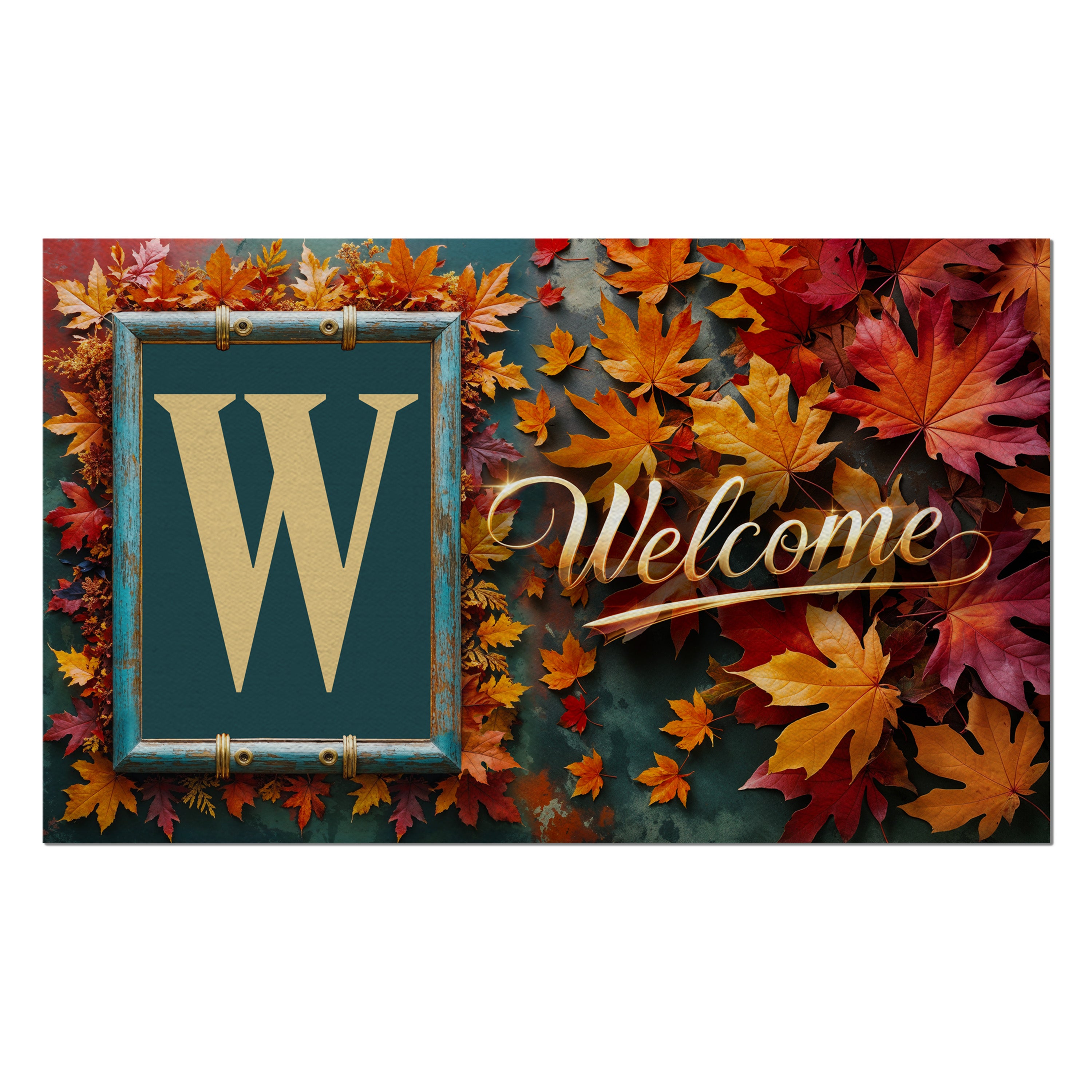 Fall, Welcome Fall, Monogram, Welcome Mat