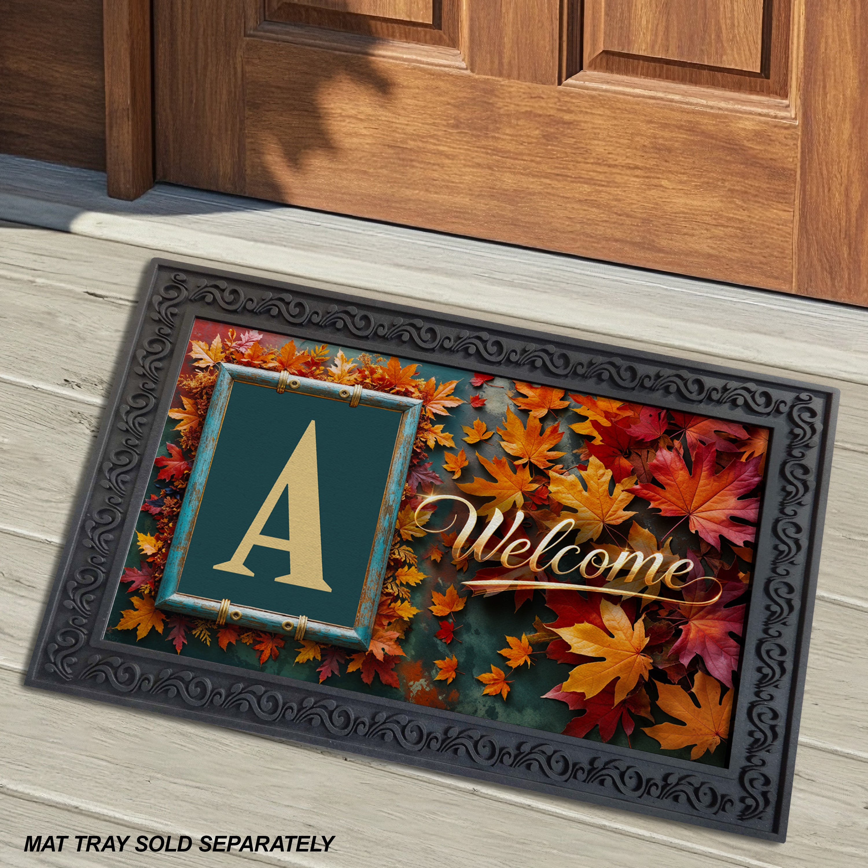 Fall, Welcome Fall, Monogram, Welcome Mat