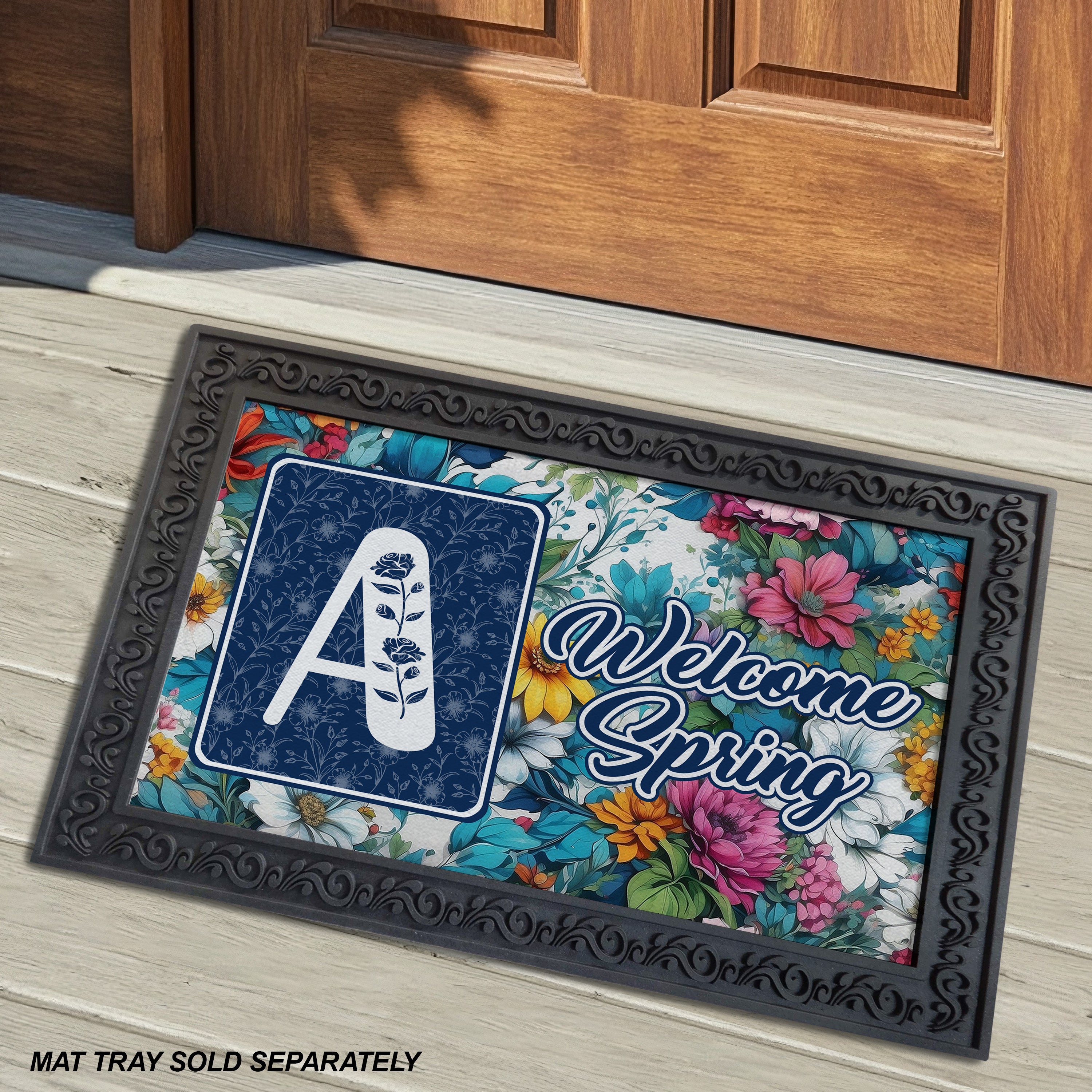 Spring, Welcome Spring,  Monogram, Welcome Mat