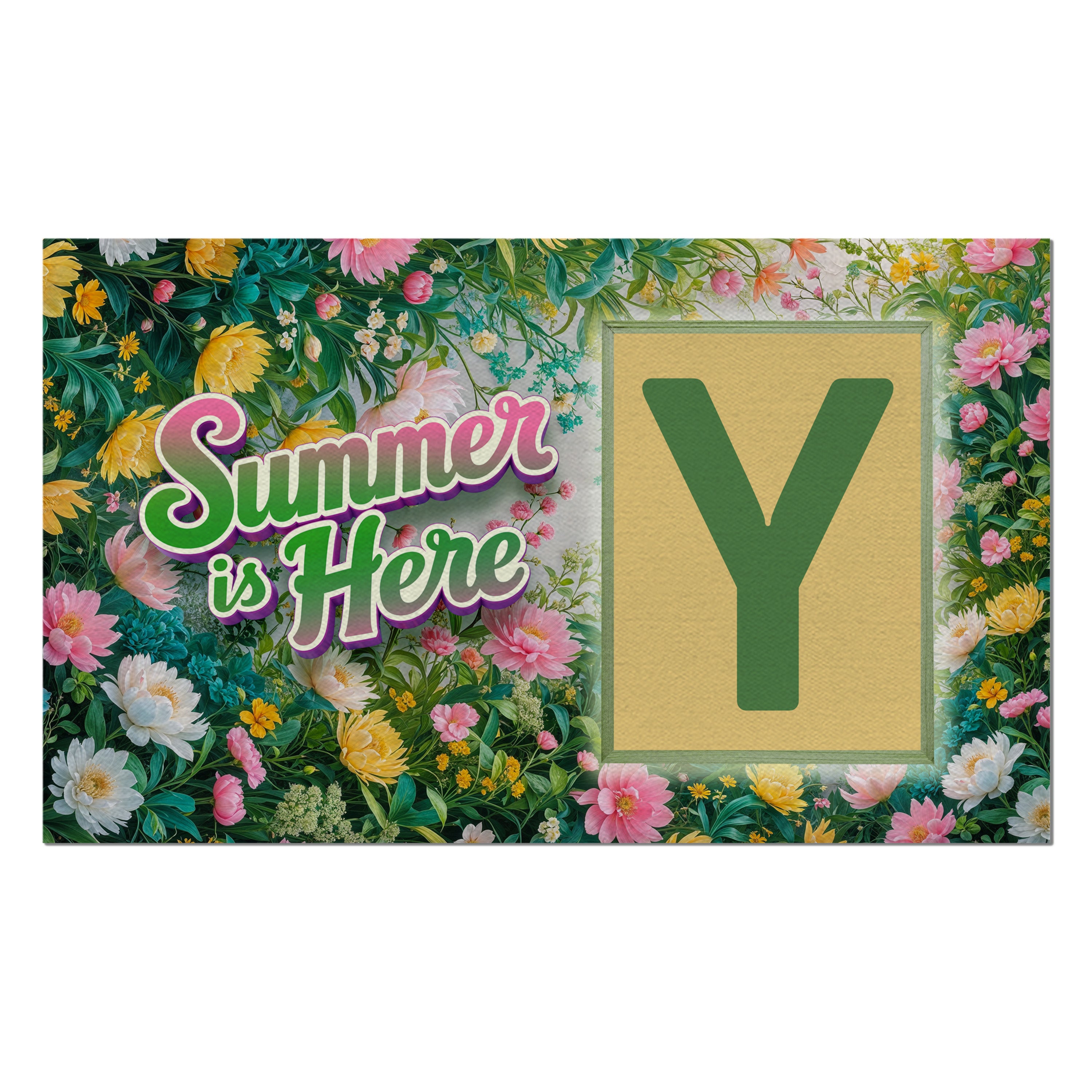 Summer, Summer is Here,  Monogram, Welcome Mat