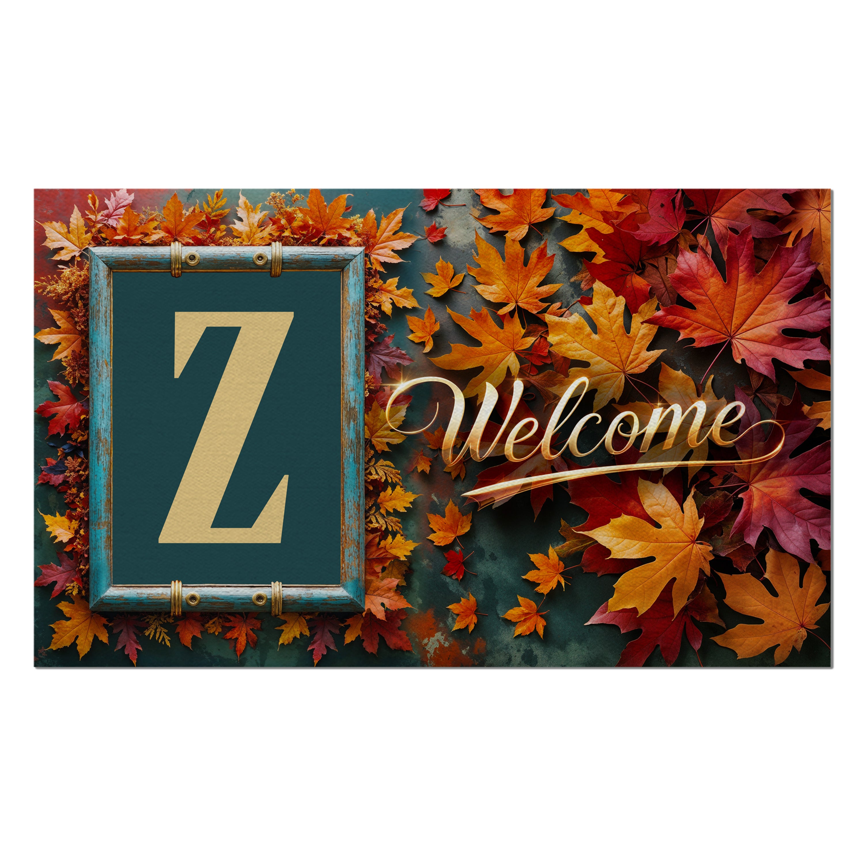 Fall, Welcome Fall, Monogram, Welcome Mat
